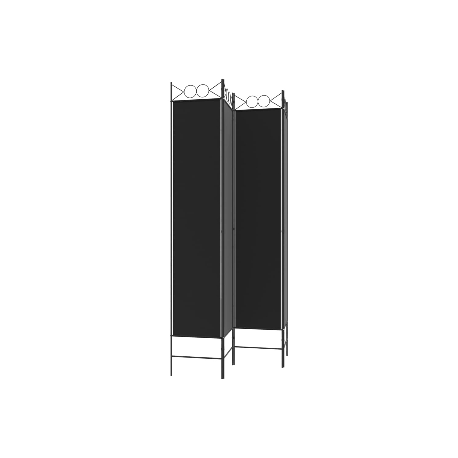 vidaXL 4-Panel Room Divider Black 160x220 cm Fabric