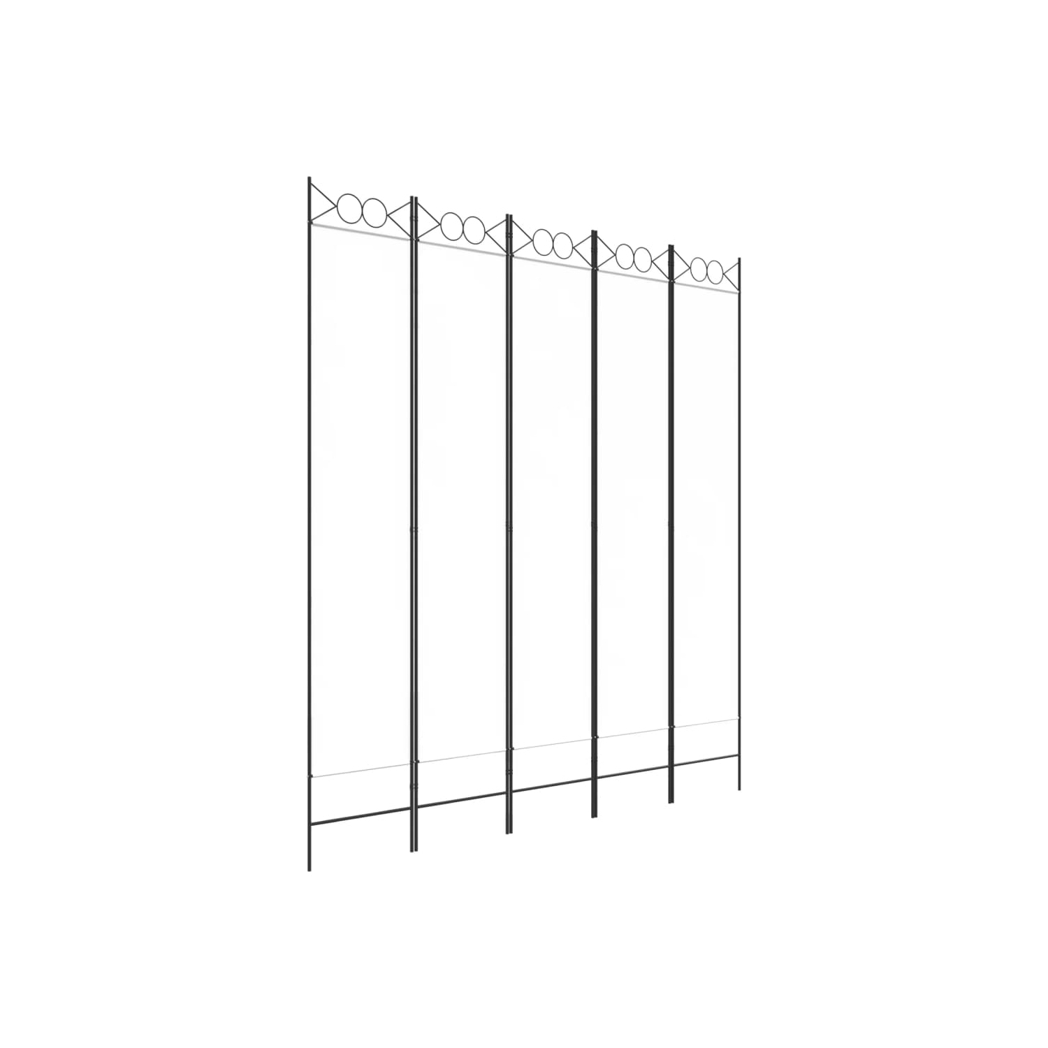 vidaXL 5-Panel Room Divider White 200x220 cm Fabric