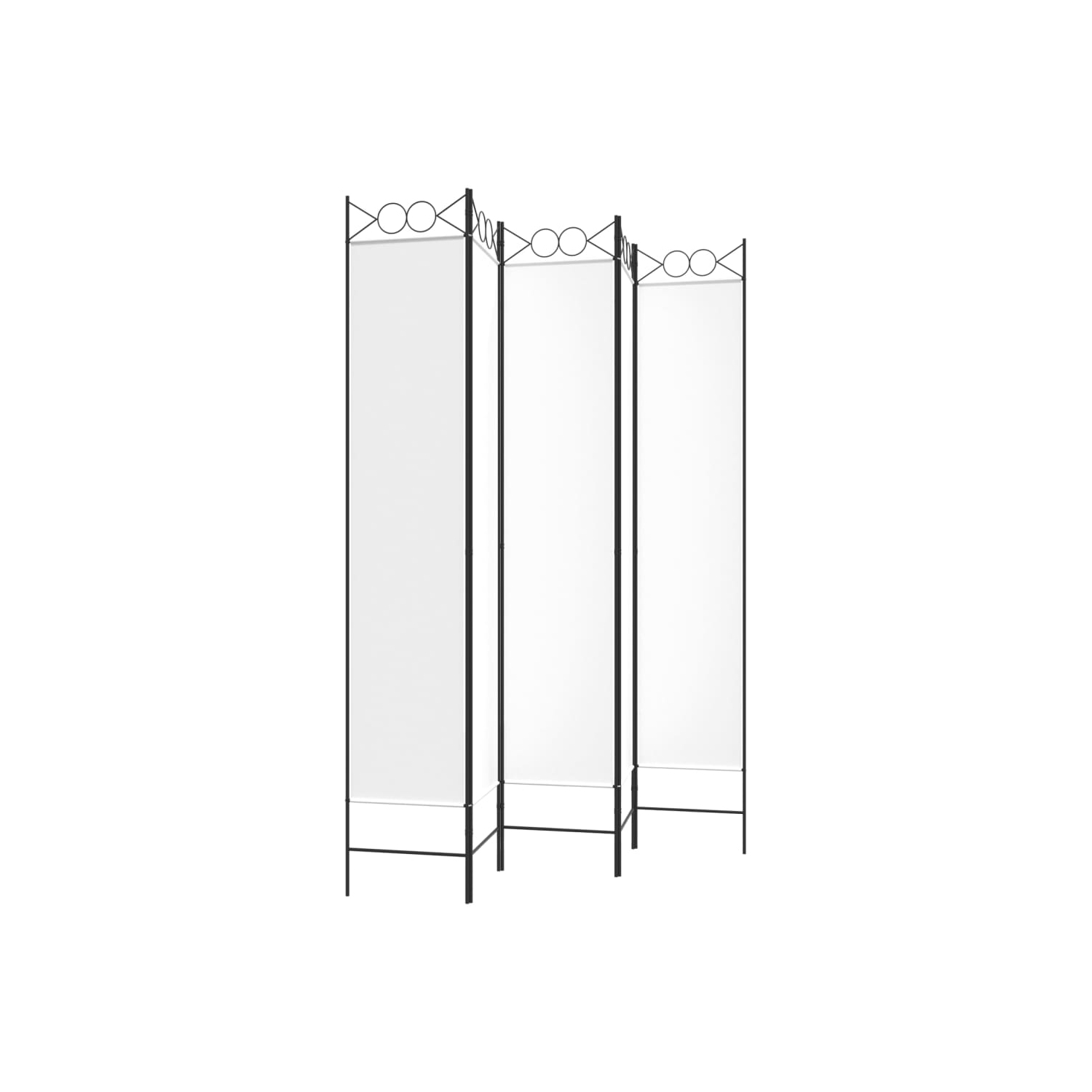 vidaXL 5-Panel Room Divider White 200x220 cm Fabric