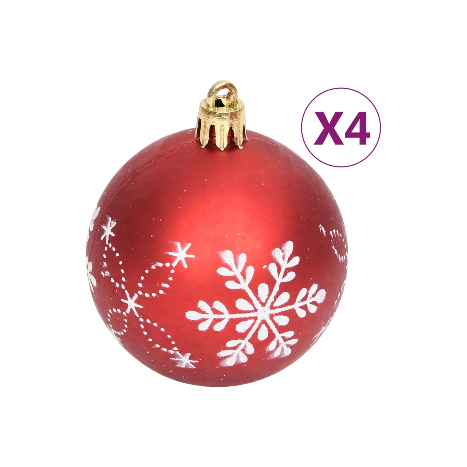 vidaXL 108 Piece Christmas Bauble Set Red and White