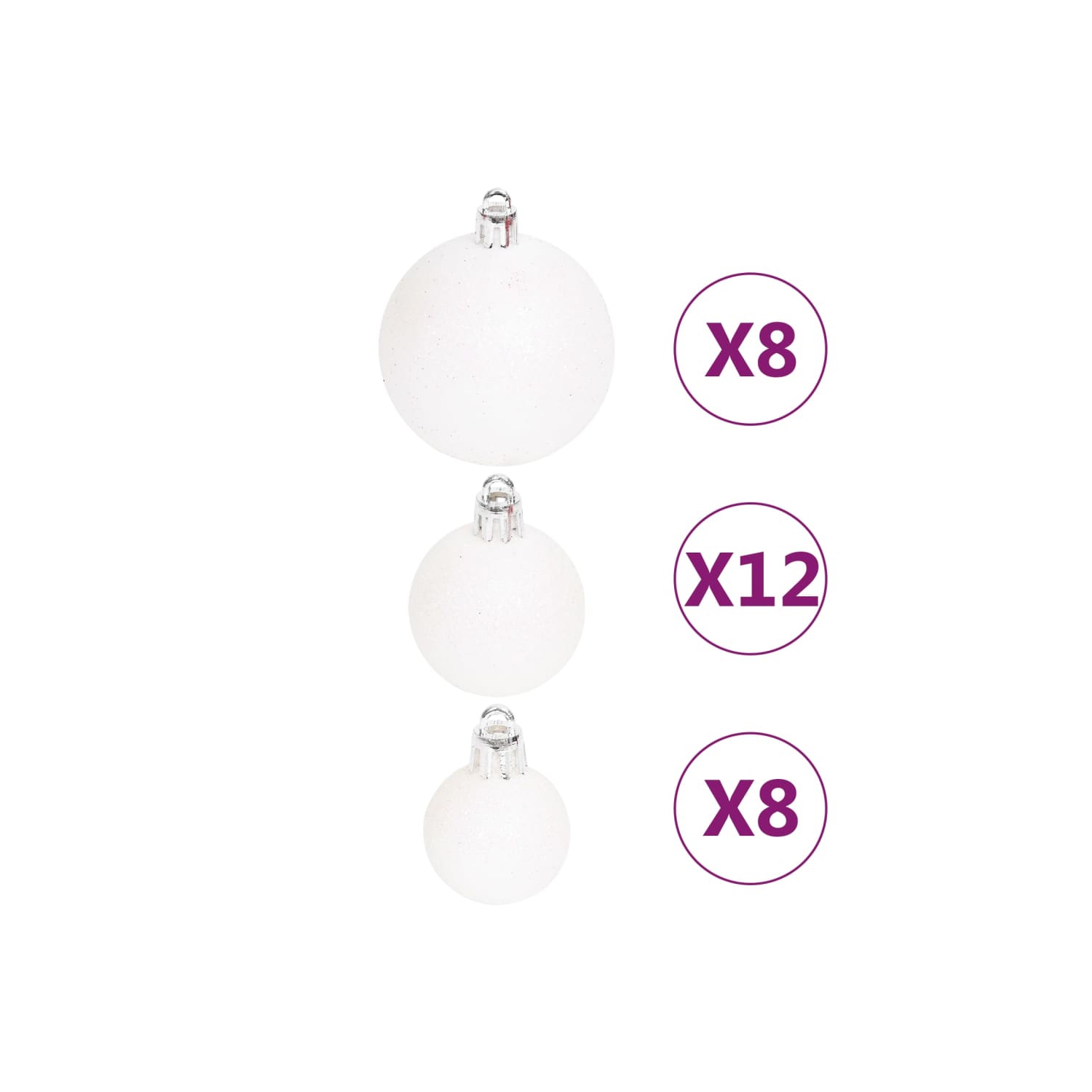vidaXL 108 Piece Christmas Bauble Set Red and White