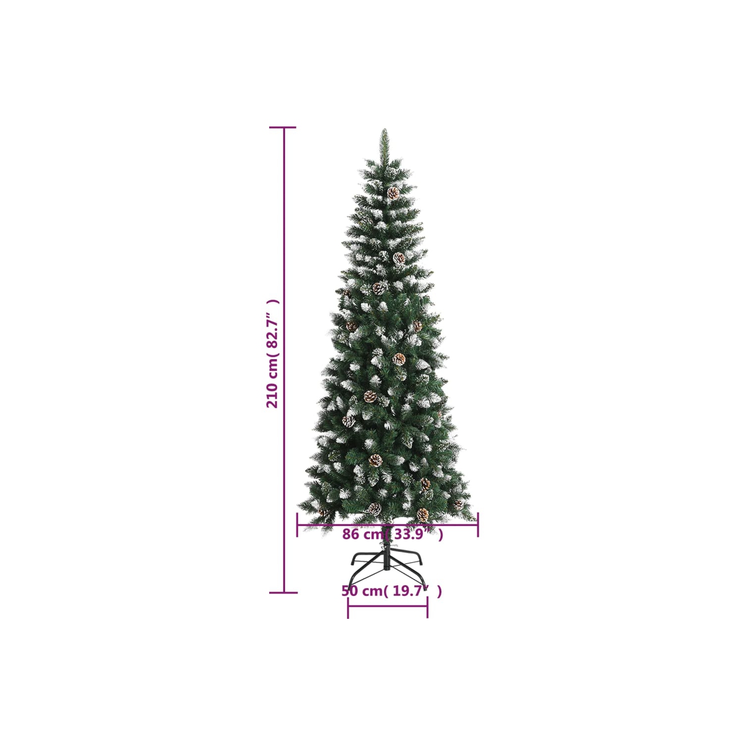 vidaXL Artificial Christmas Tree with Stand Green 210 cm PVC