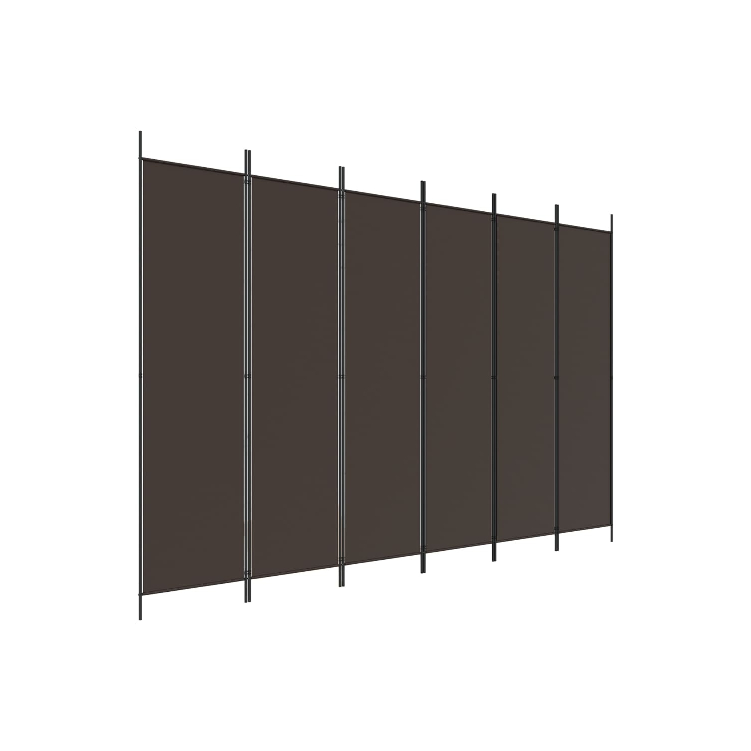 vidaXL 6-Panel Room Divider Brown 300x200 cm Fabric
