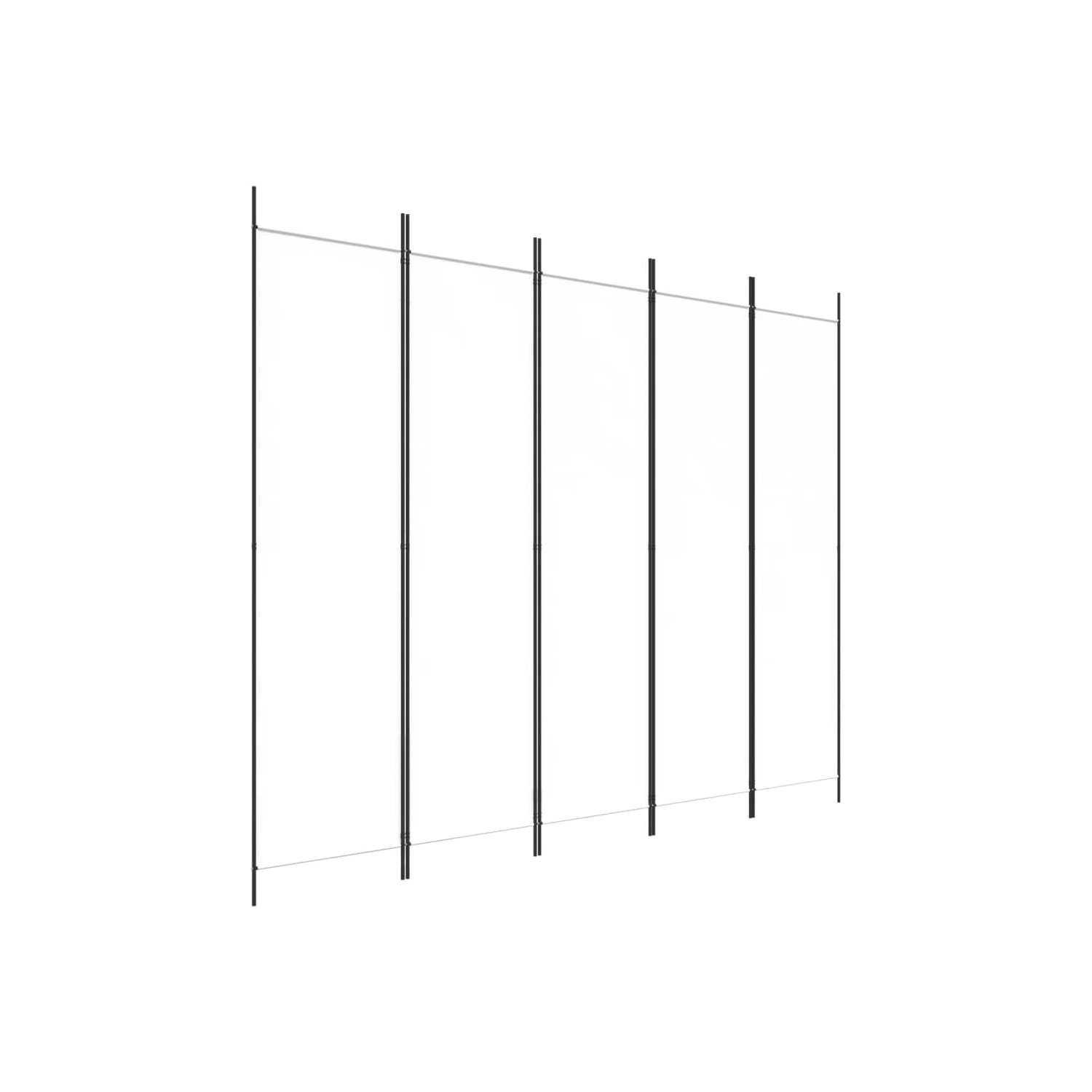 Séparateur de pièce à 5 panneaux en tissu blanc 250 x 200&nbsp;cm de vidaXL