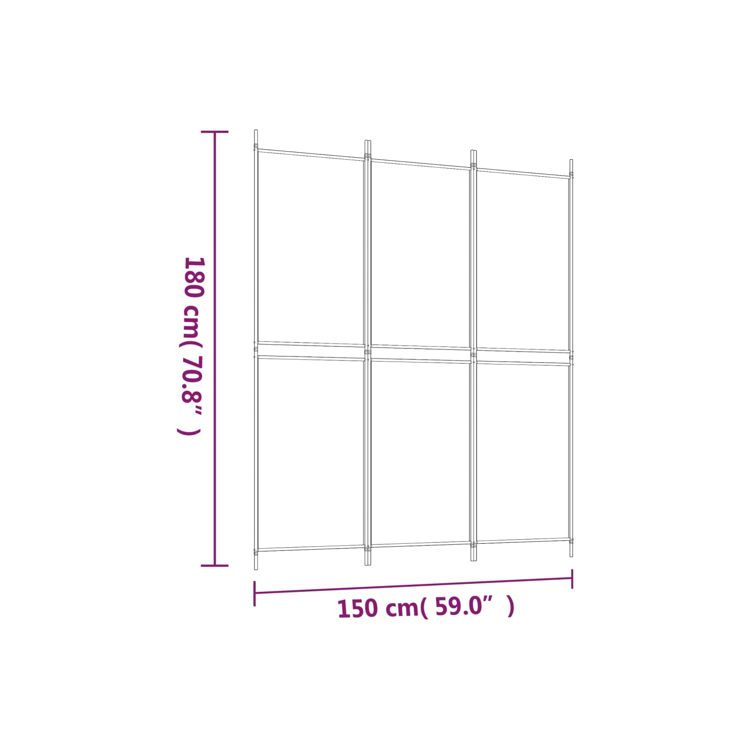 vidaXL 3-Panel Room Divider Anthracite 150x180 cm Fabric