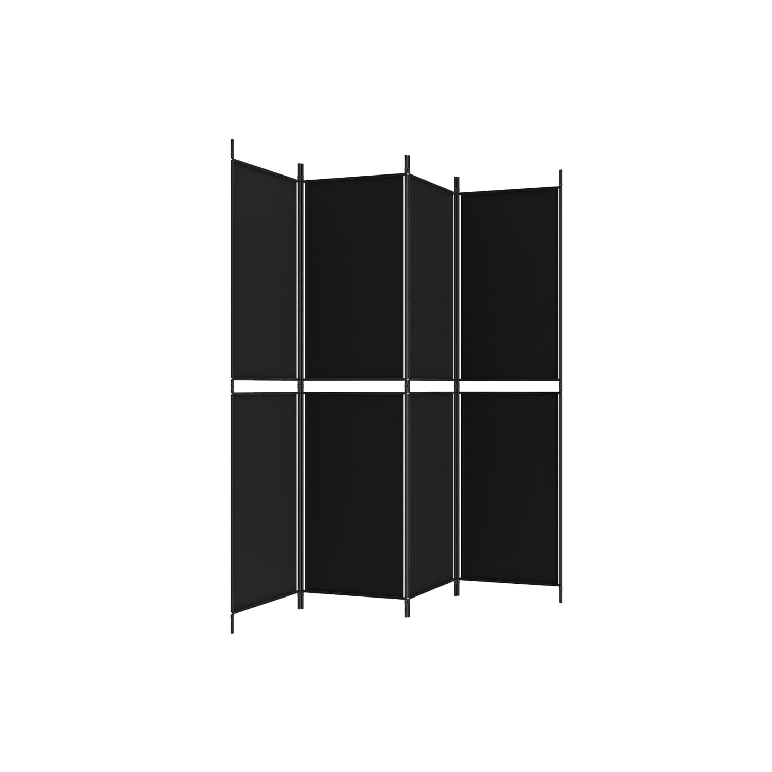 Séparateur de pièce à 4 panneaux en tissu noir 200x200&nbsp;cm de vidaXL