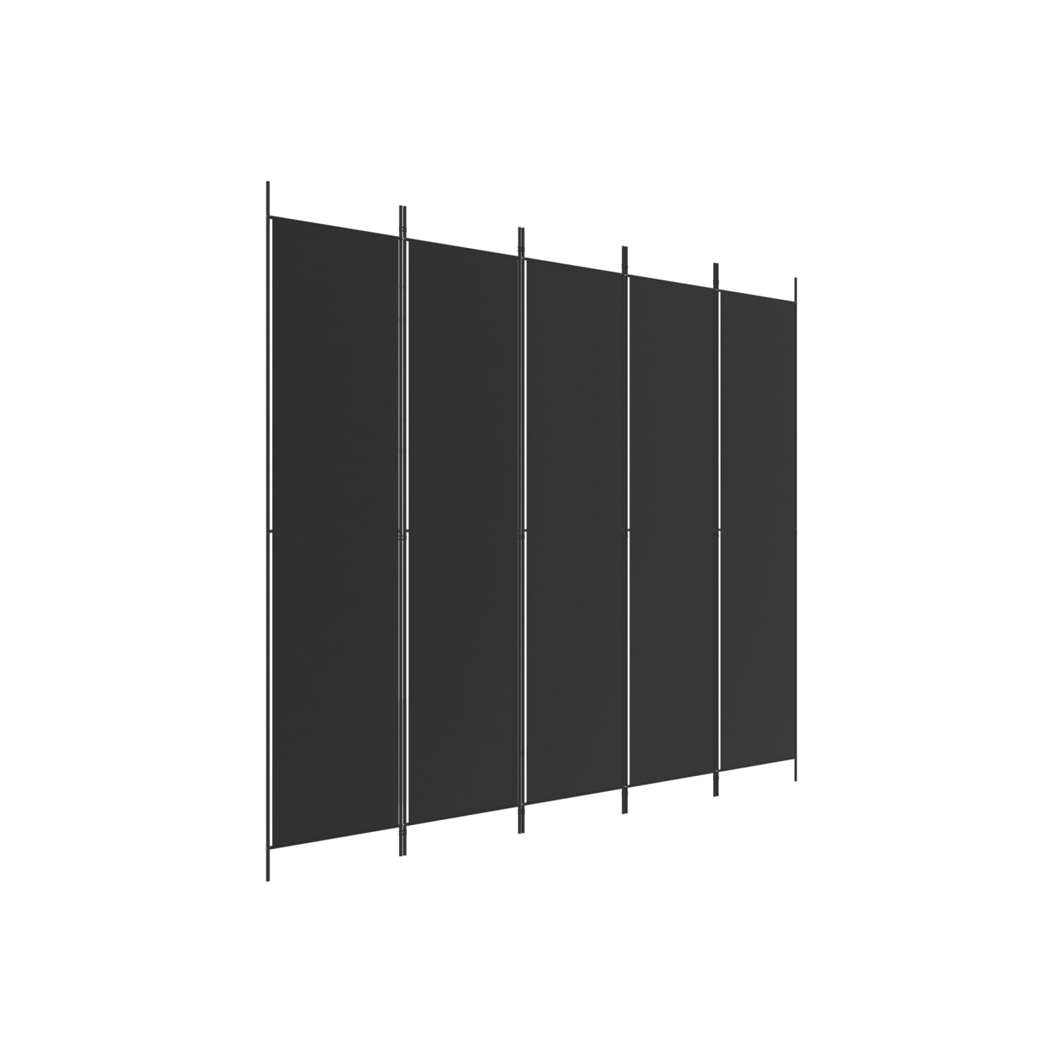 Séparateur de pièce à 5 panneaux en tissu noir 250 x 220&nbsp;cm de vidaXL