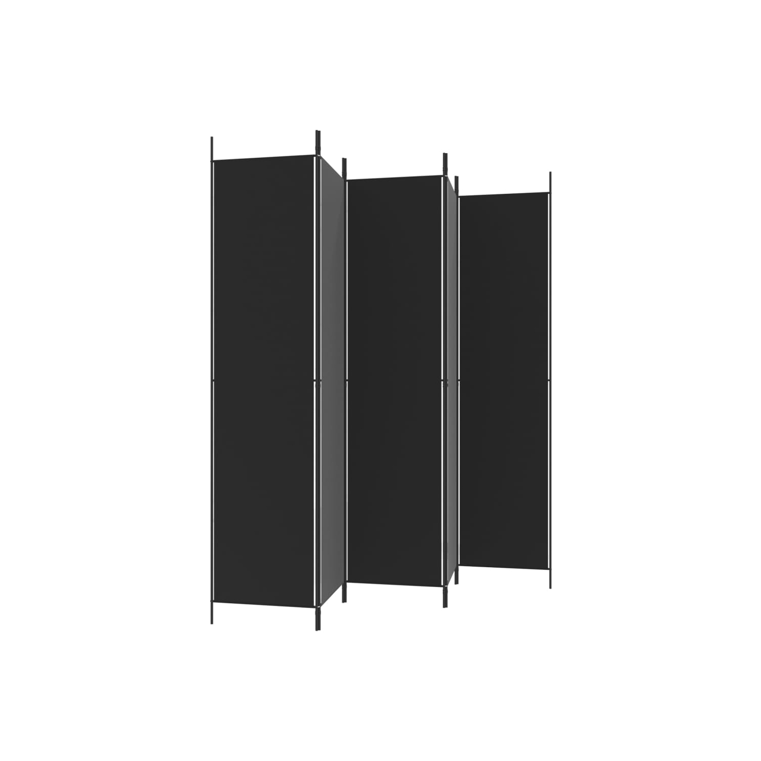 Séparateur de pièce à 5 panneaux en tissu noir 250 x 220&nbsp;cm de vidaXL