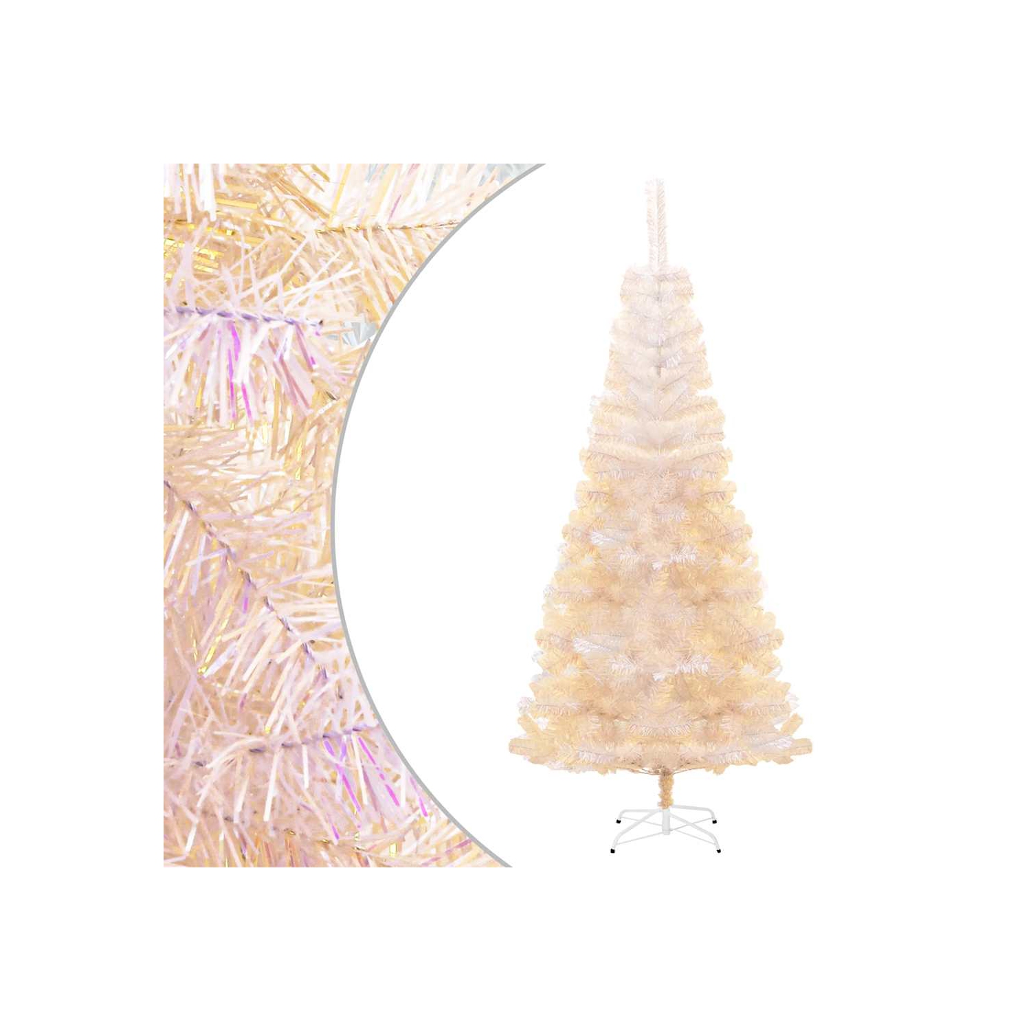 vidaXL Artificial Christmas Tree with Iridescent Tips White 180 cm PVC