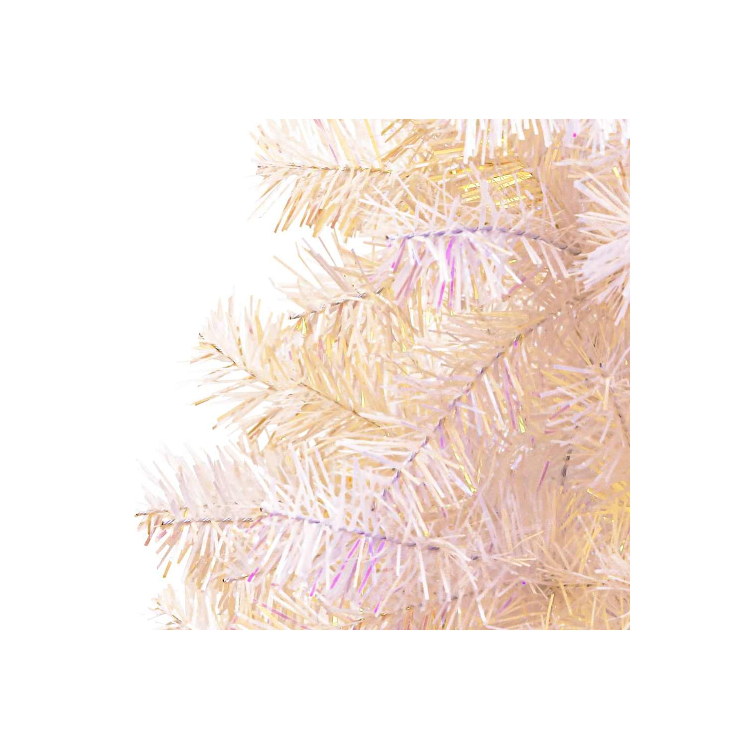 vidaXL Artificial Christmas Tree with Iridescent Tips White 180 cm PVC