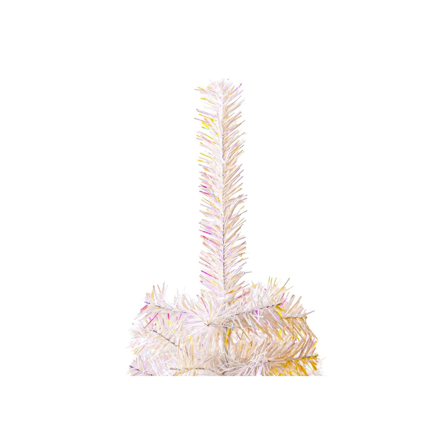 vidaXL Artificial Christmas Tree with Iridescent Tips White 180 cm PVC