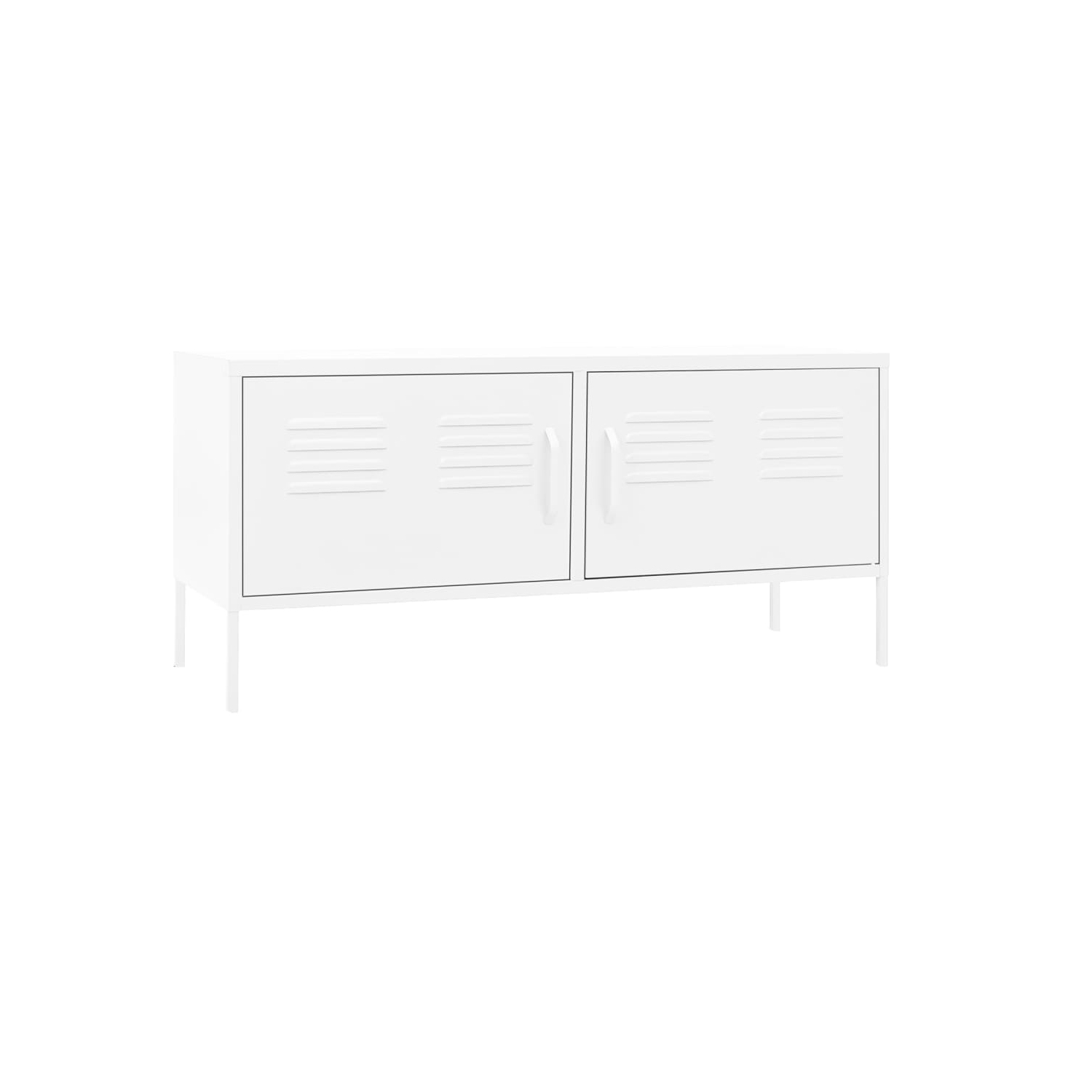 vidaXL TV Cabinet White 105x35x50 cm Steel