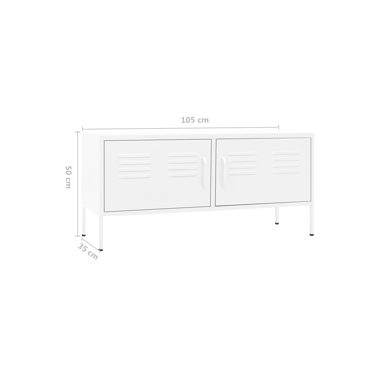 vidaXL TV Cabinet White 105x35x50 cm Steel