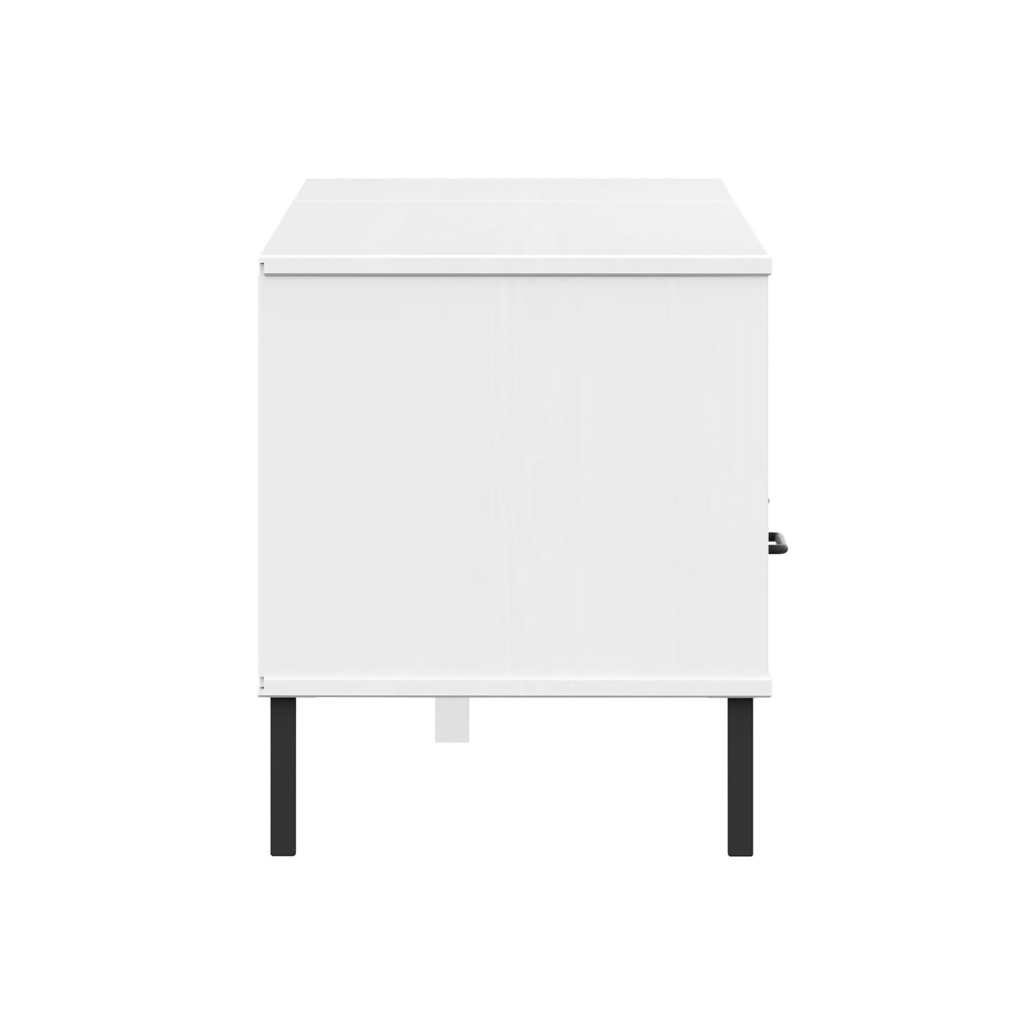 Meuble pour téléviseur avec pattes en métal et pieds en pin massif blanc de vidaXL