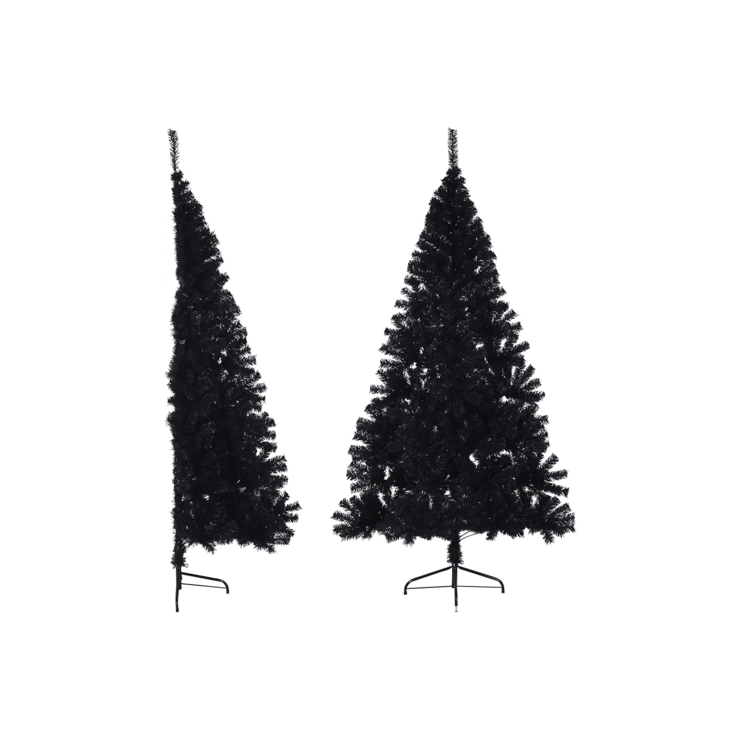 vidaXL Artificial Half Christmas Tree with Stand Black 240 cm PVC
