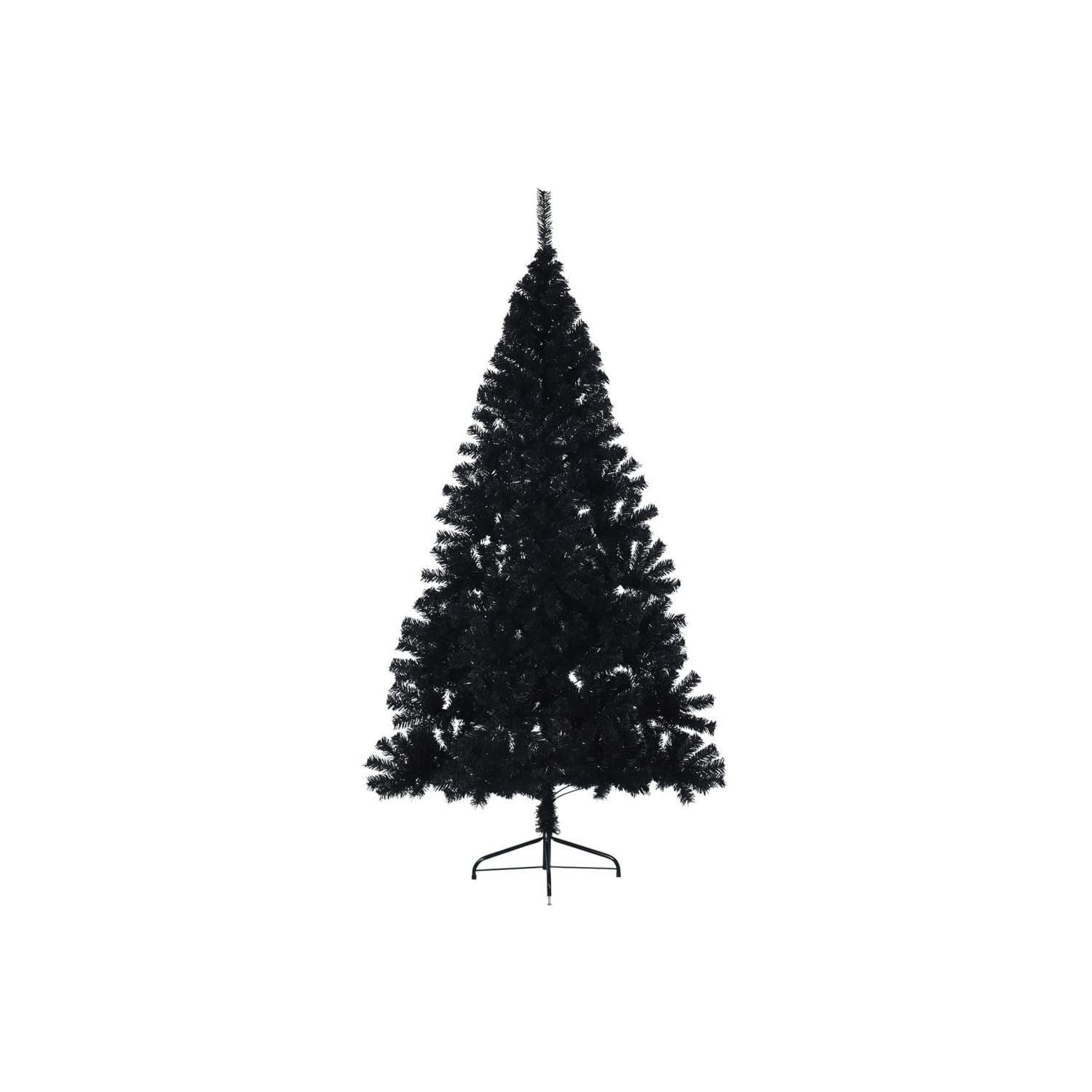 vidaXL Artificial Half Christmas Tree with Stand Black 240 cm PVC
