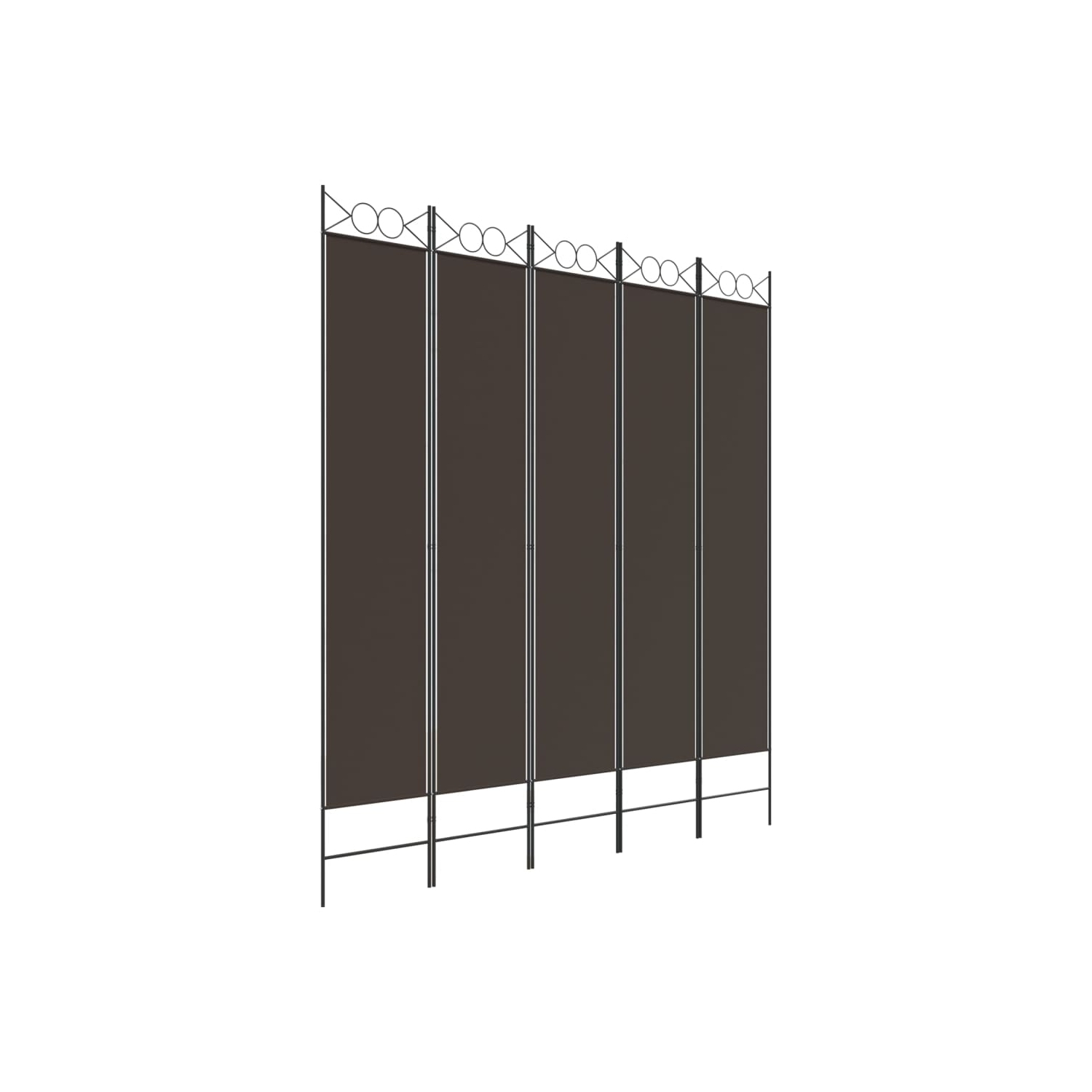 vidaXL 5-Panel Room Divider Brown 200x220 cm Fabric