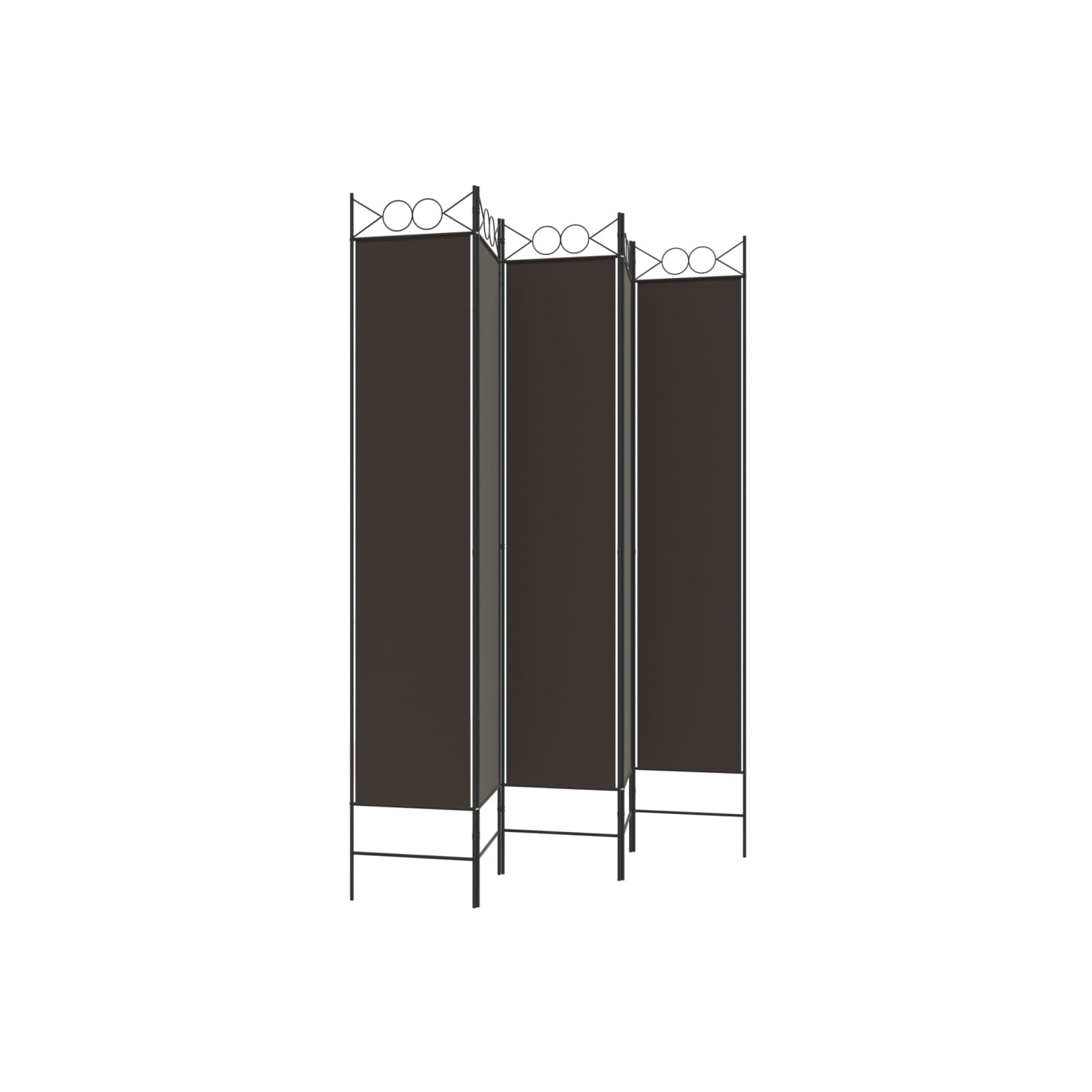 vidaXL 5-Panel Room Divider Brown 200x220 cm Fabric