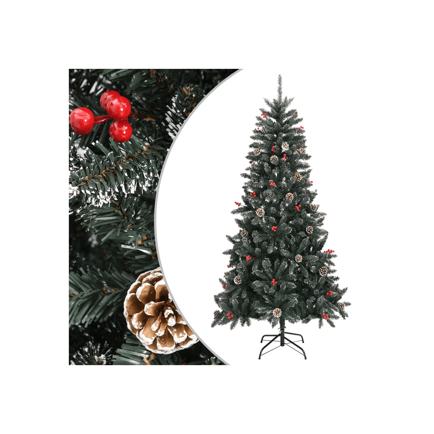 vidaXL Artificial Christmas Tree with Stand Green 210 cm PVC