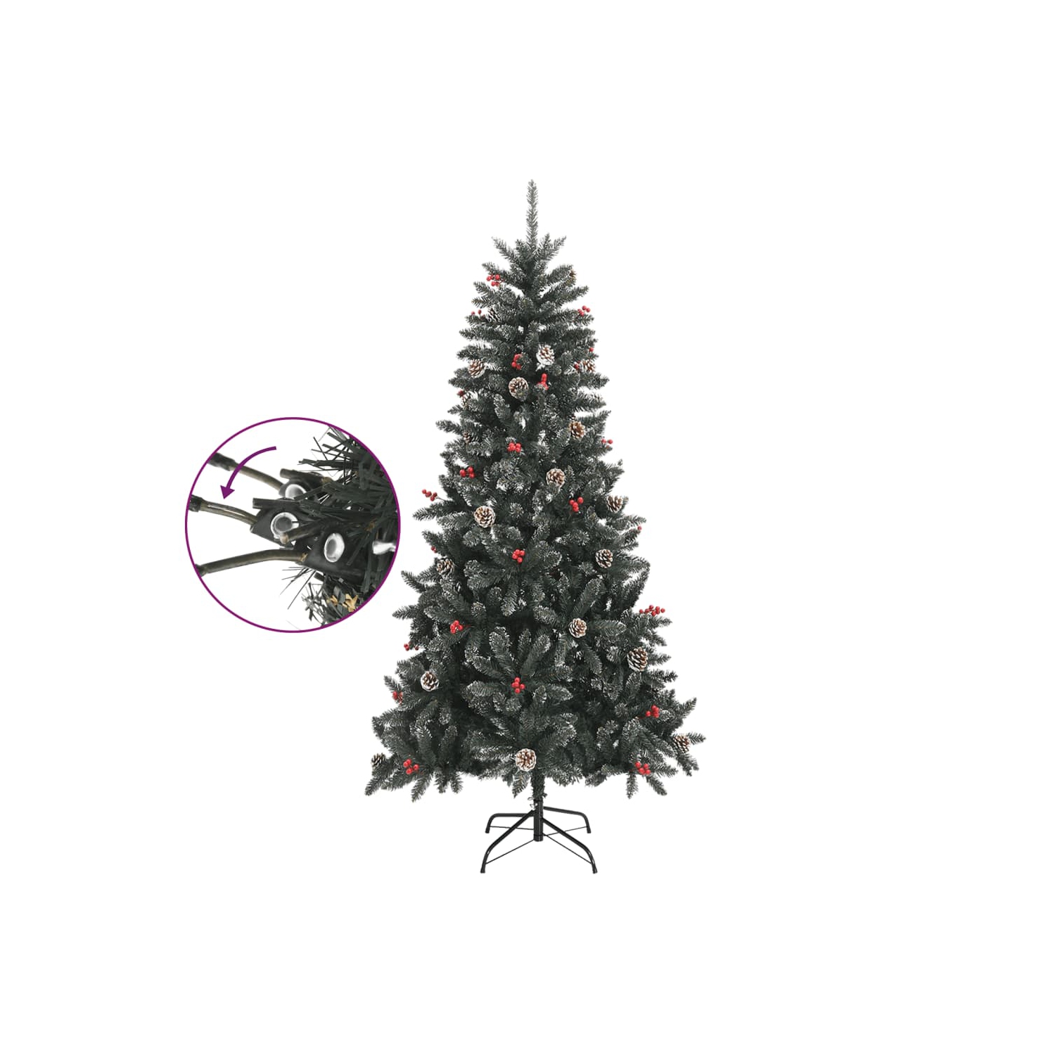 vidaXL Artificial Christmas Tree with Stand Green 210 cm PVC