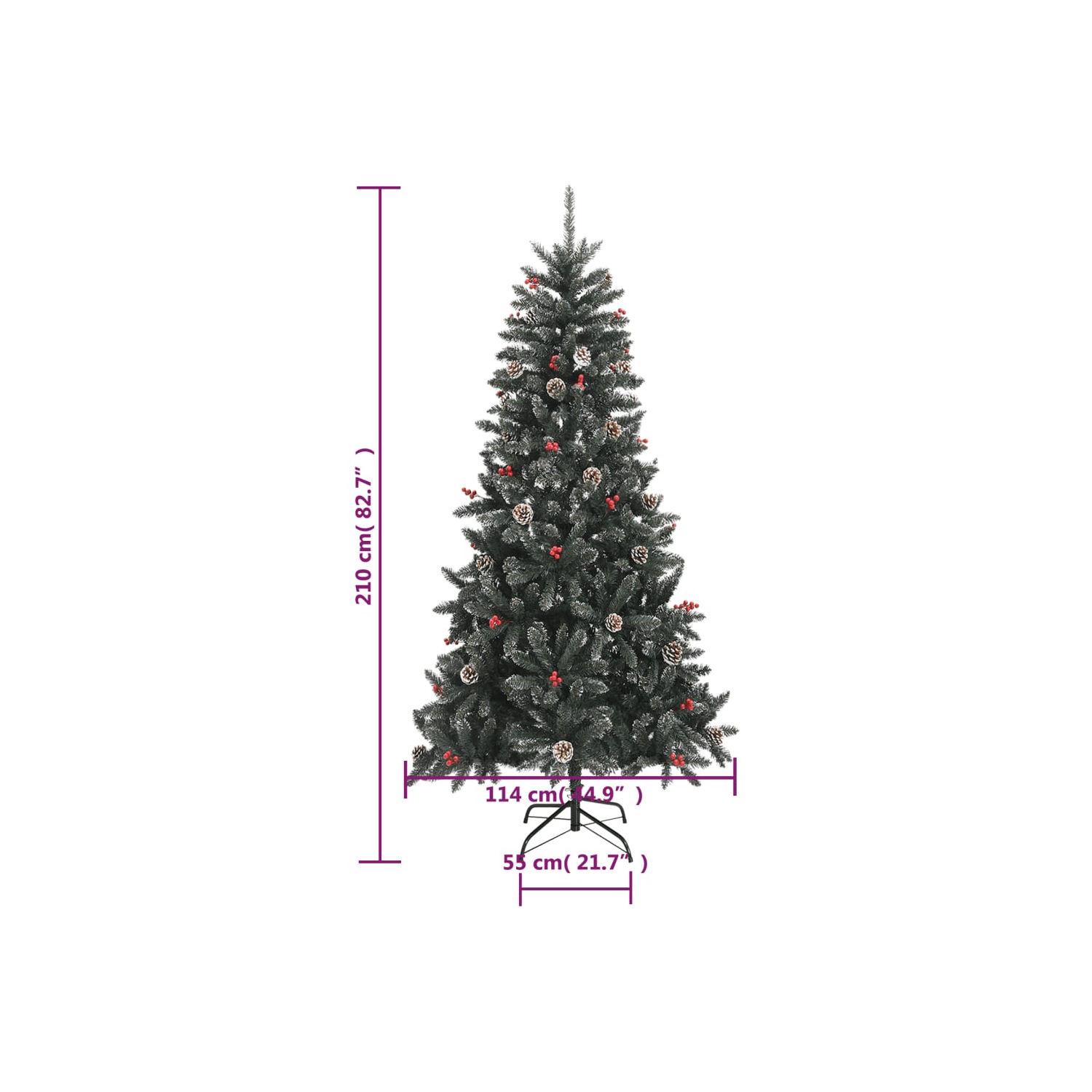 vidaXL Artificial Christmas Tree with Stand Green 210 cm PVC