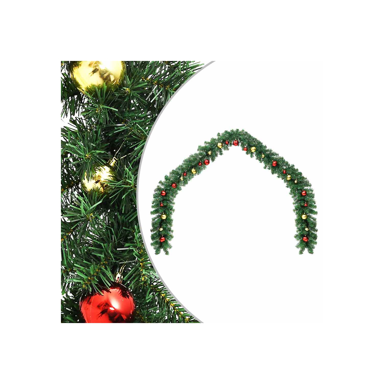 vidaXL Christmas Garland Decorated with Baubles 5 m
