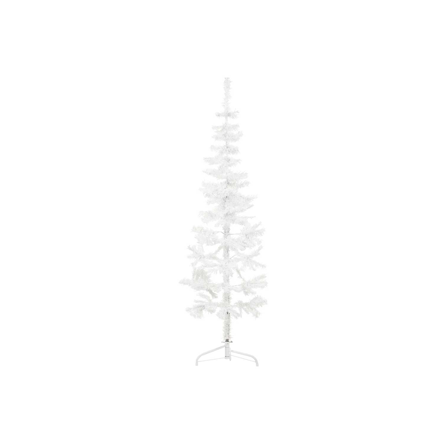 vidaXL Slim Artificial Half Christmas Tree with Stand White 150 cm