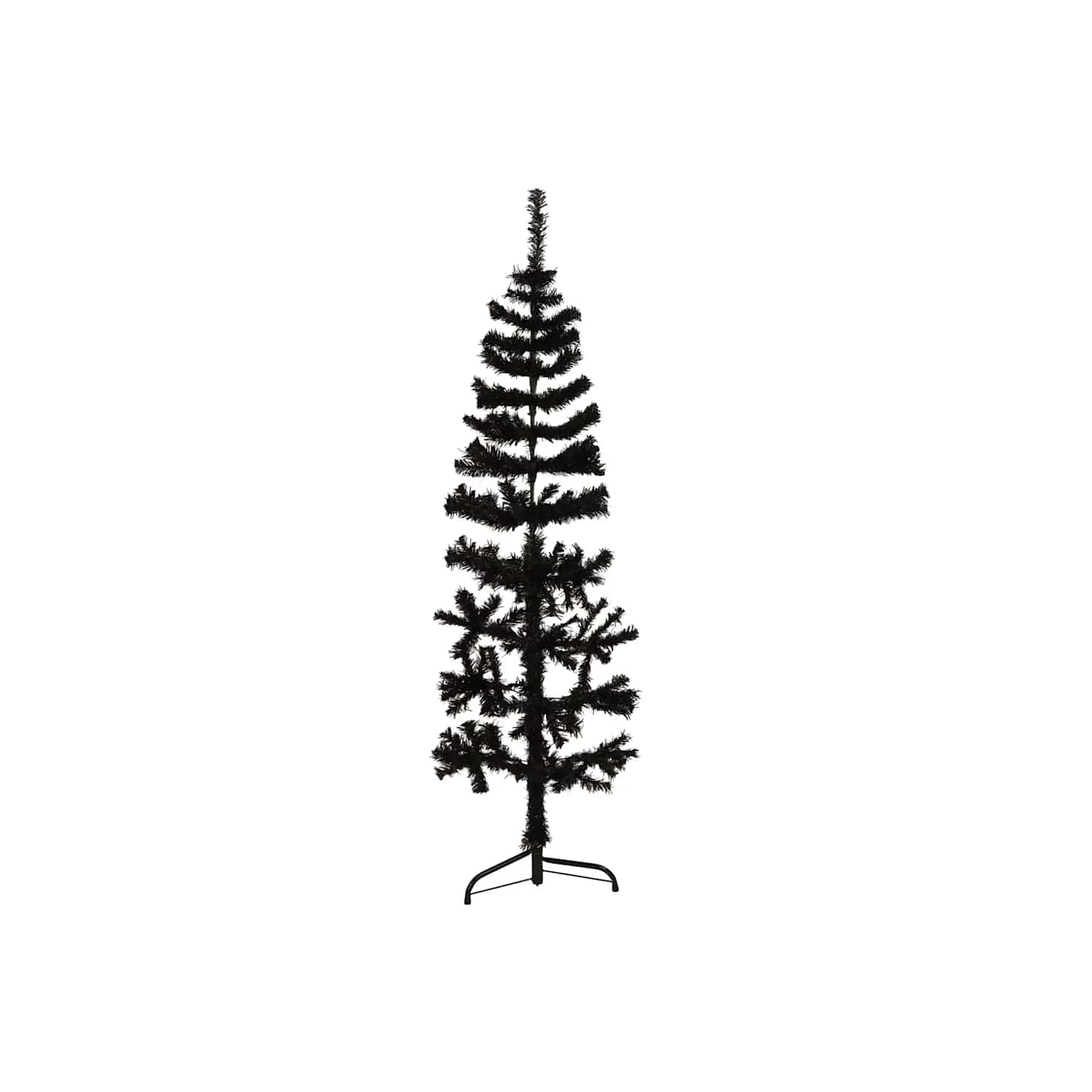 vidaXL Slim Artificial Half Christmas Tree with Stand Black 120 cm