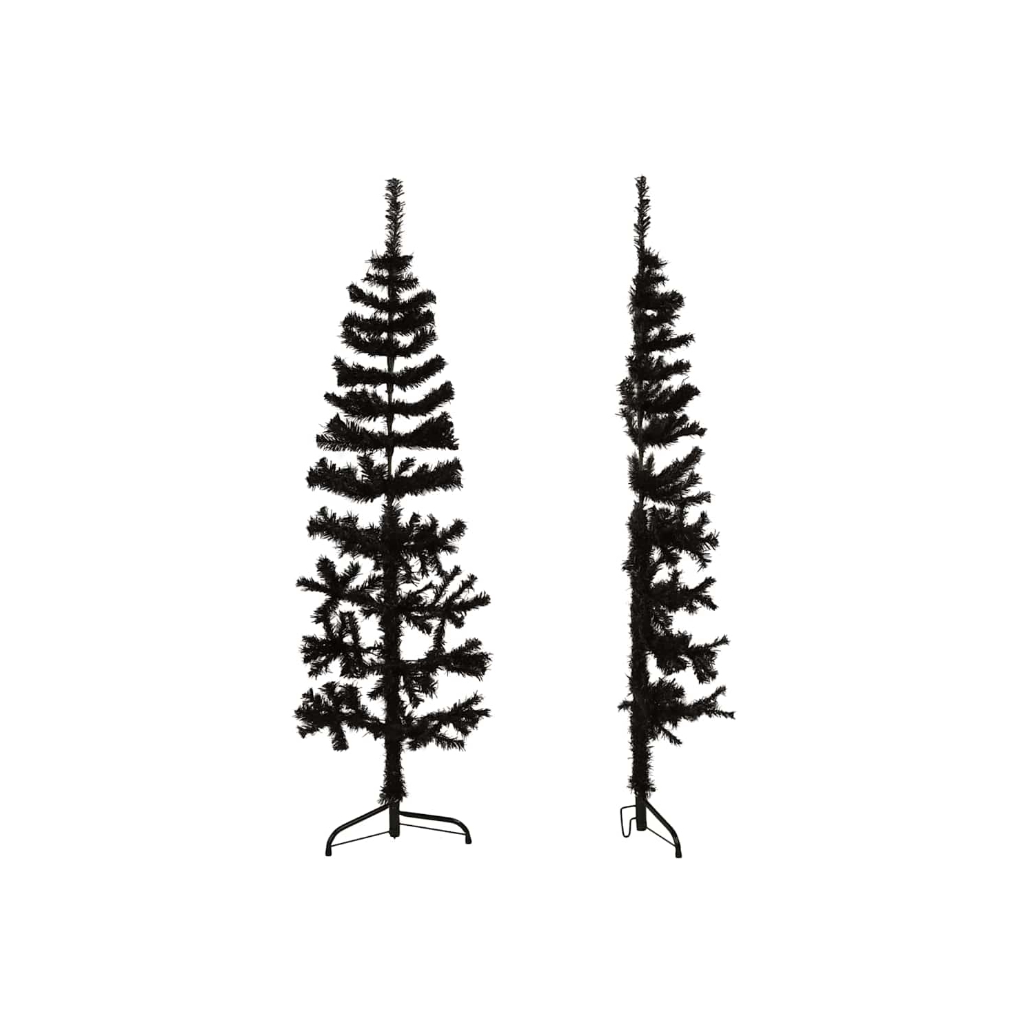 vidaXL Slim Artificial Half Christmas Tree with Stand Black 120 cm