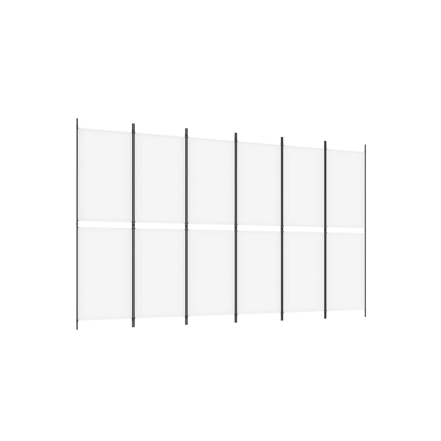 vidaXL 6-Panel Room Divider White 300x180 cm Fabric