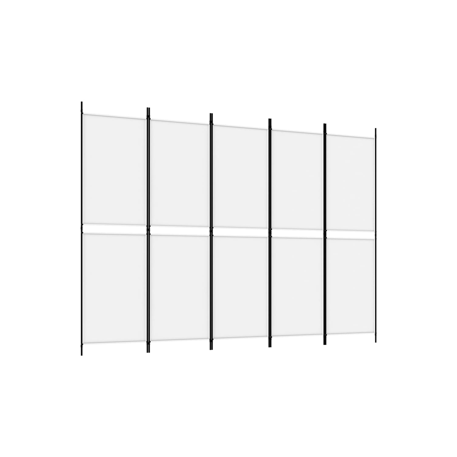 vidaXL 5-Panel Room Divider White 250x180 cm Fabric