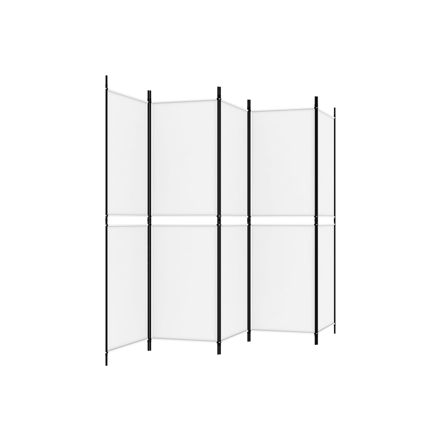vidaXL 5-Panel Room Divider White 250x180 cm Fabric