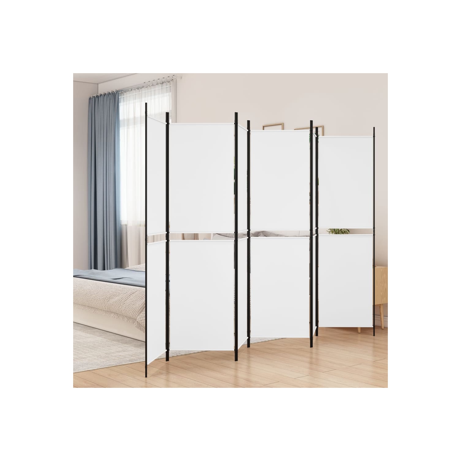 VidaXL – séparateur de pièce à 6 panneaux, blanc, 300 x 200&nbsp;cm