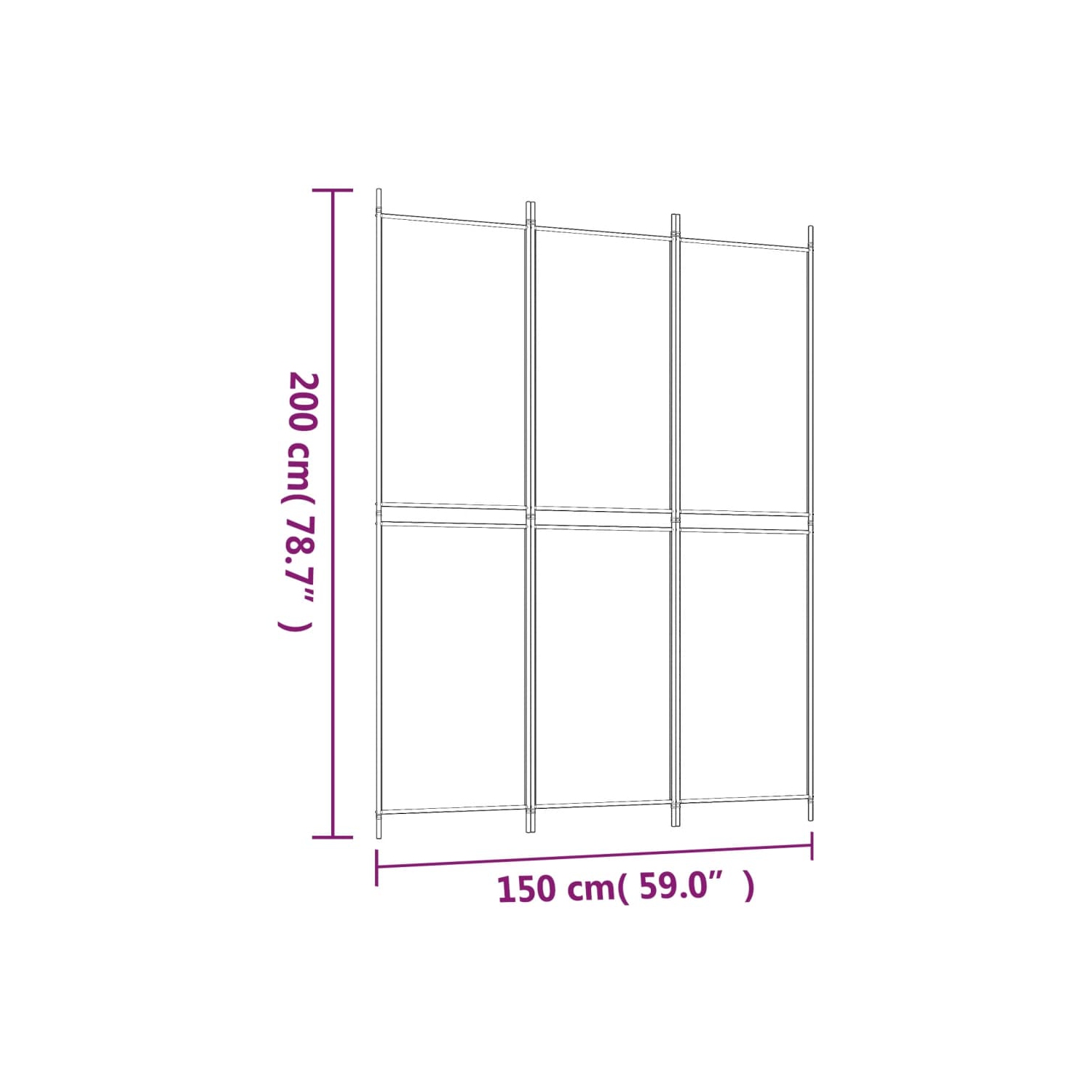 vidaXL 3-Panel Room Divider Anthracite 150x200 cm Fabric