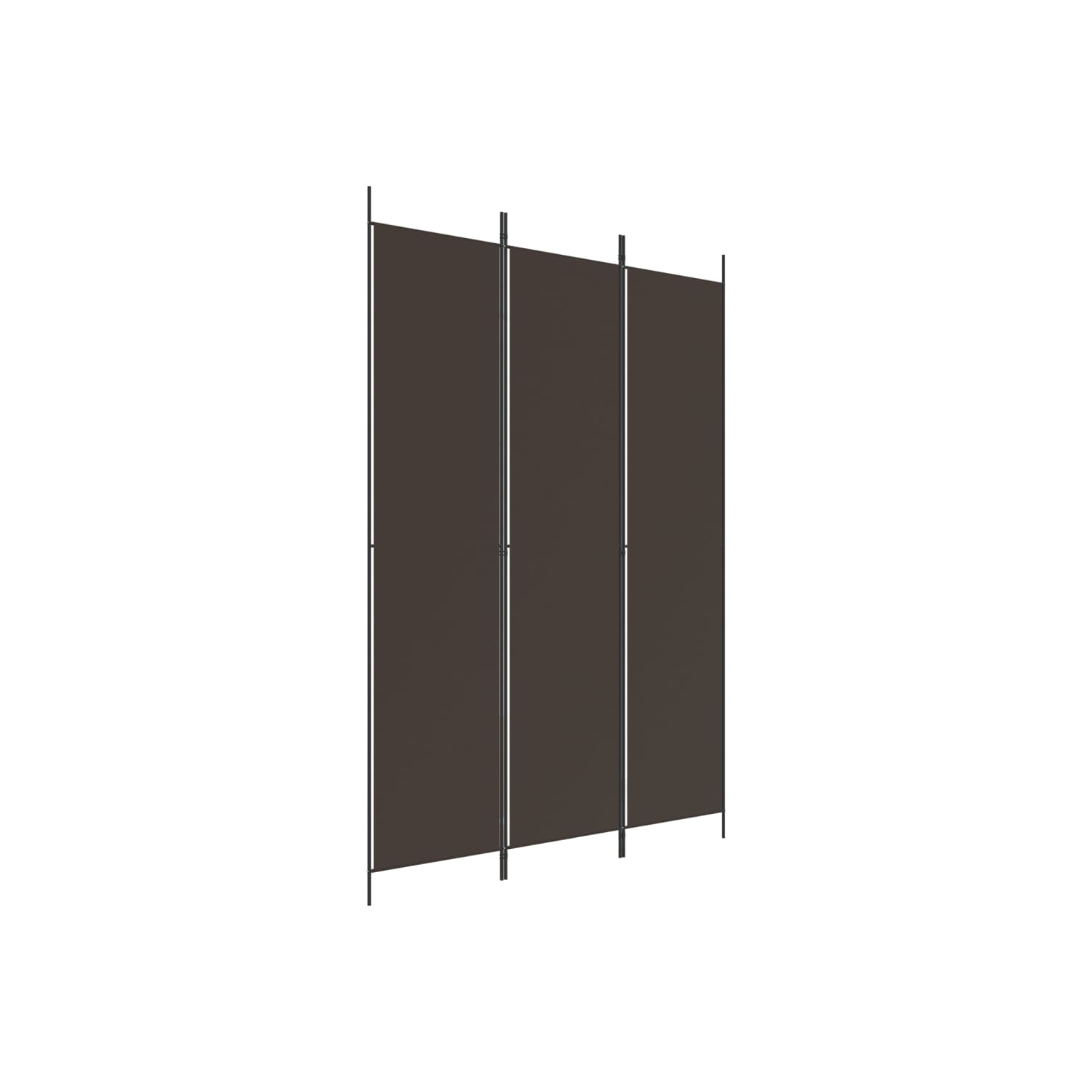 vidaXL 3-Panel Room Divider Brown 150x220 cm Fabric