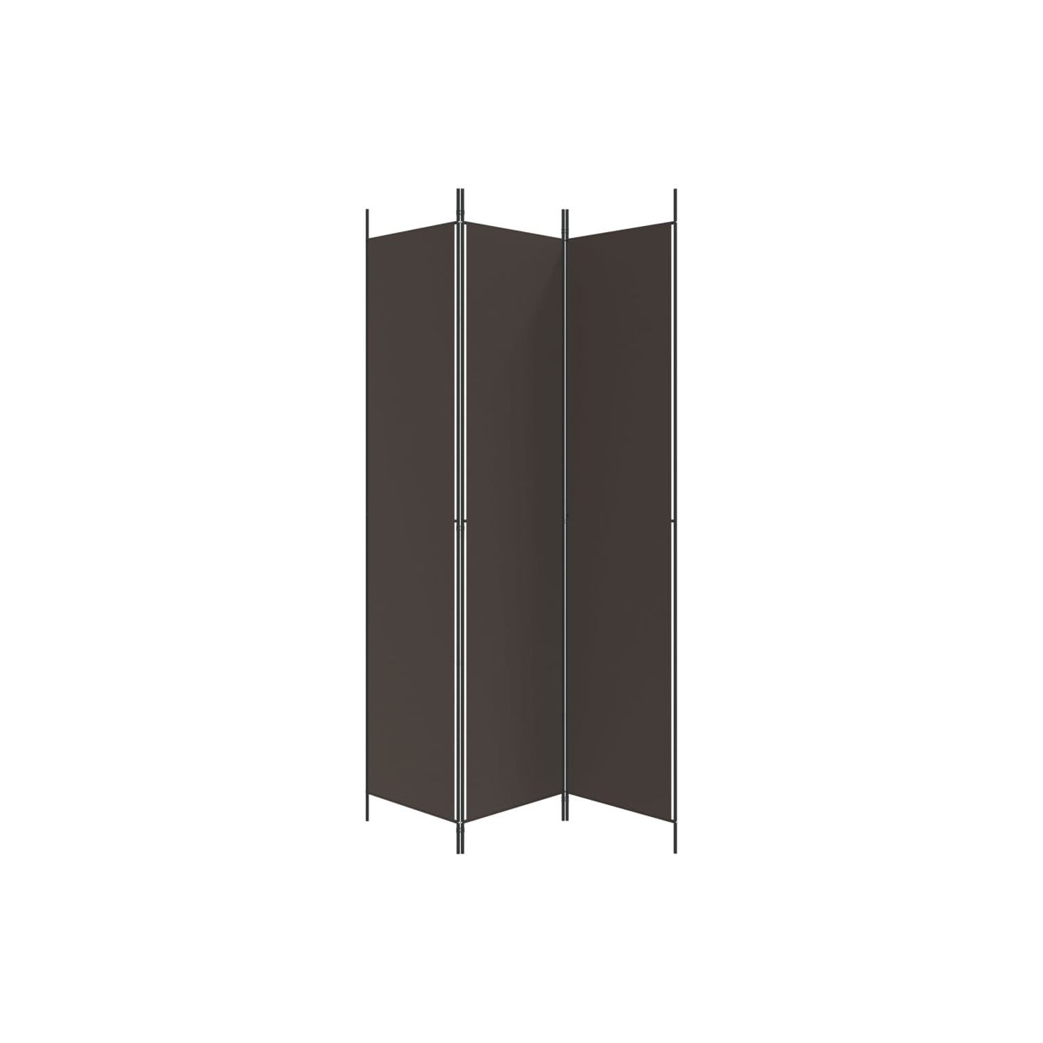 vidaXL 3-Panel Room Divider Brown 150x220 cm Fabric