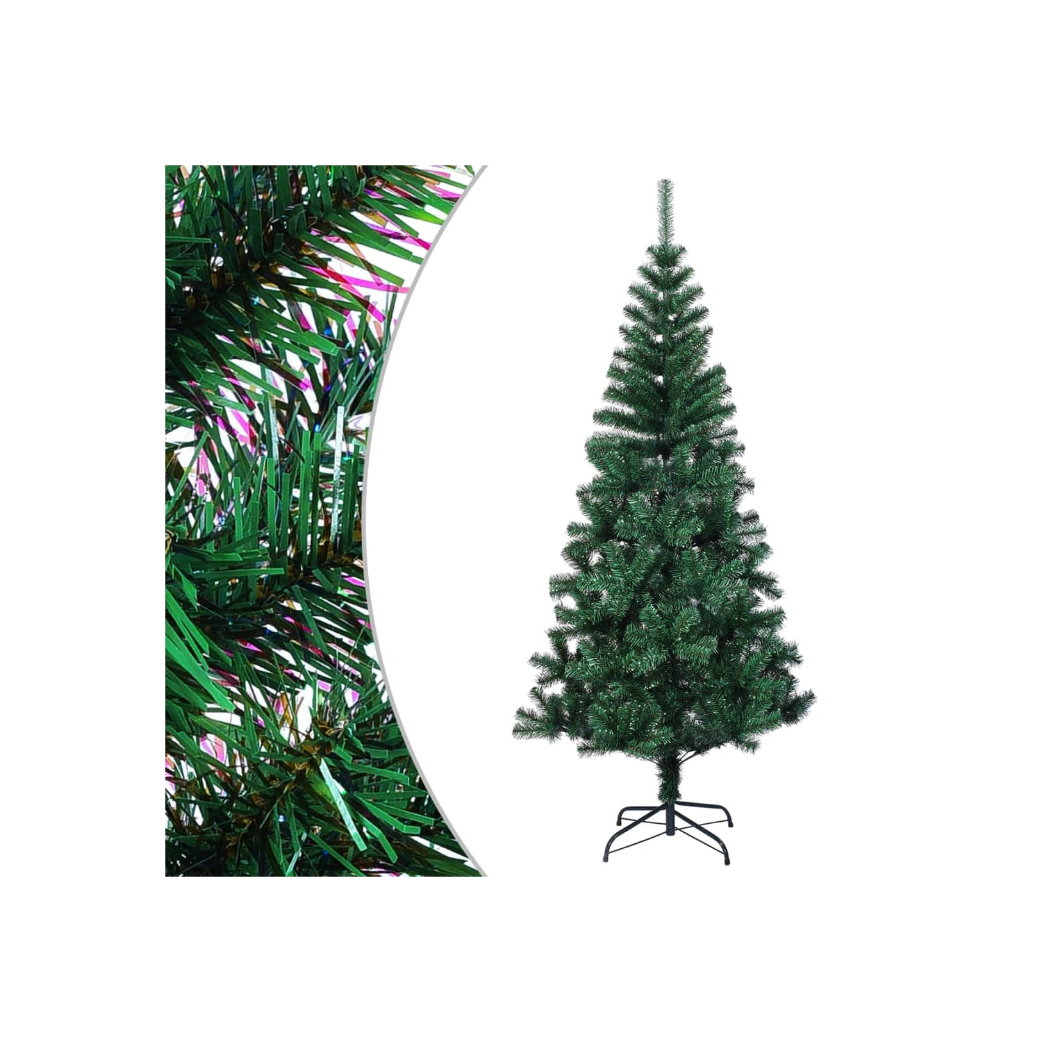 vidaXL Artificial Christmas Tree with Iridescent Tips Green 210 cm PVC