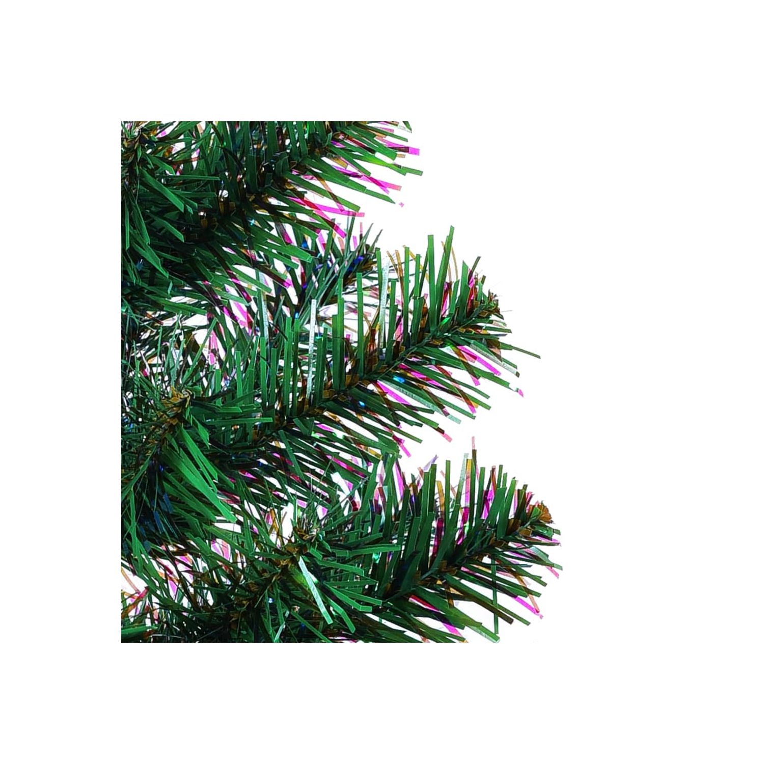 vidaXL Artificial Christmas Tree with Iridescent Tips Green 210 cm PVC