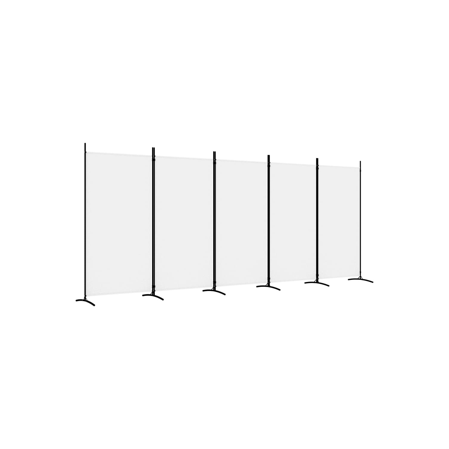 vidaXL 5-Panel Room Divider White 433x180 cm Fabric
