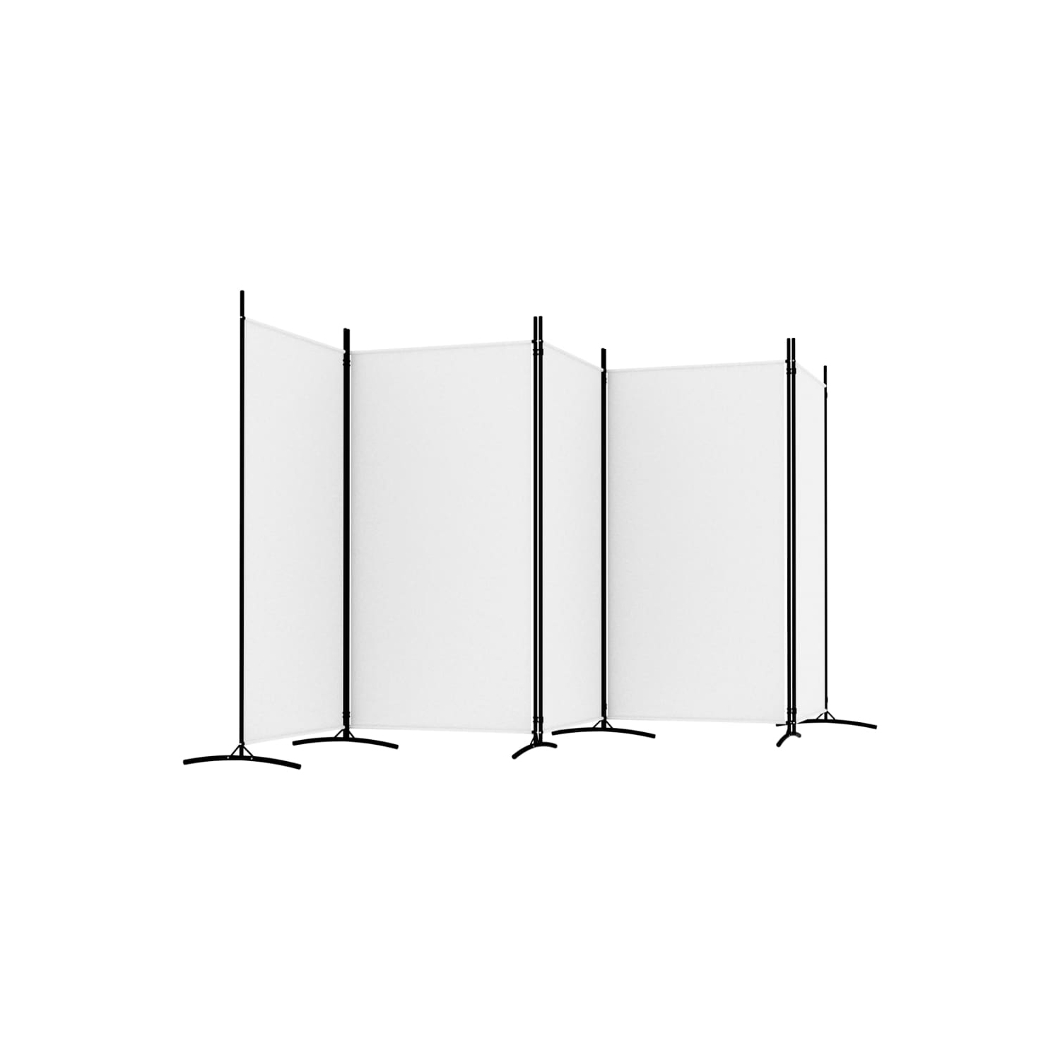 vidaXL 5-Panel Room Divider White 433x180 cm Fabric