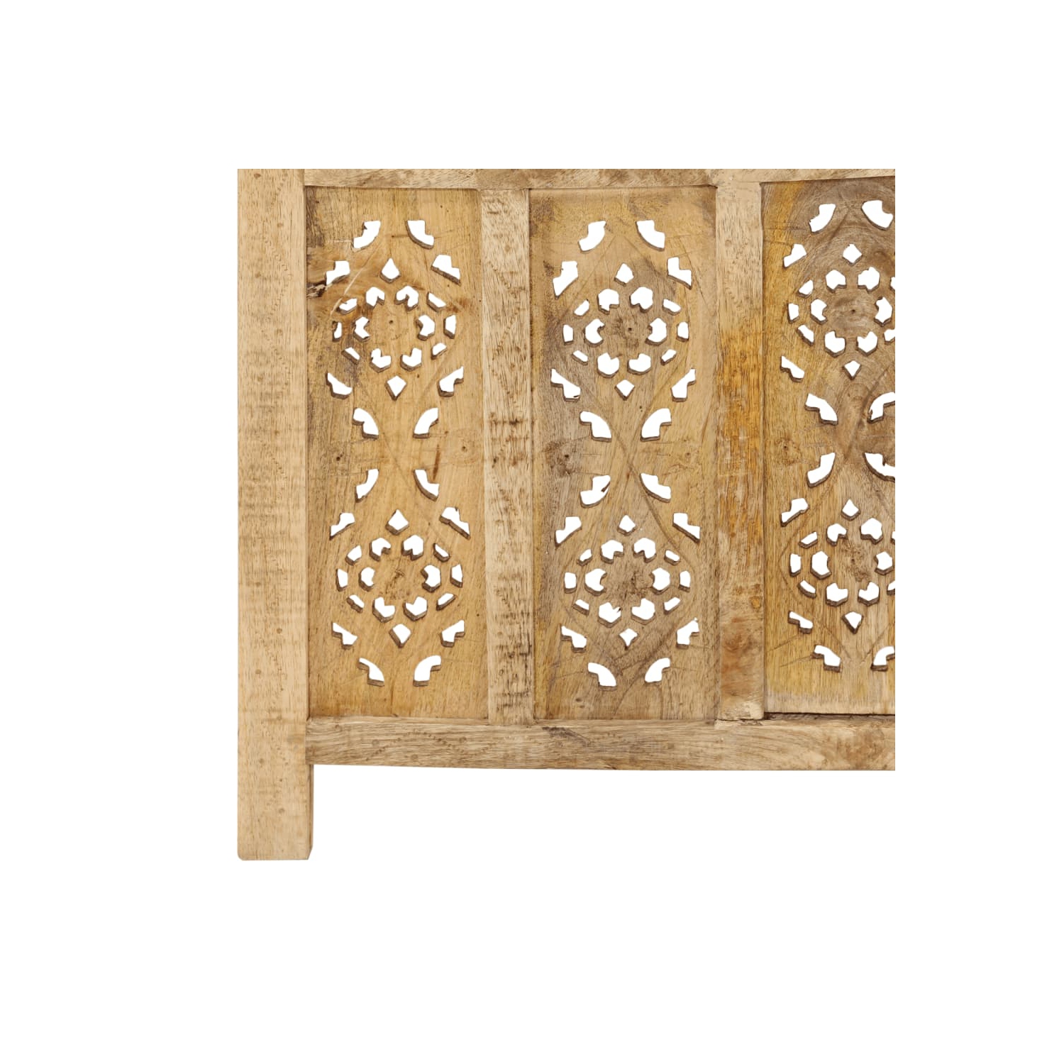 vidaXL Hand carved 4-Panel Room Divider 160x165 cm Solid Mango Wood