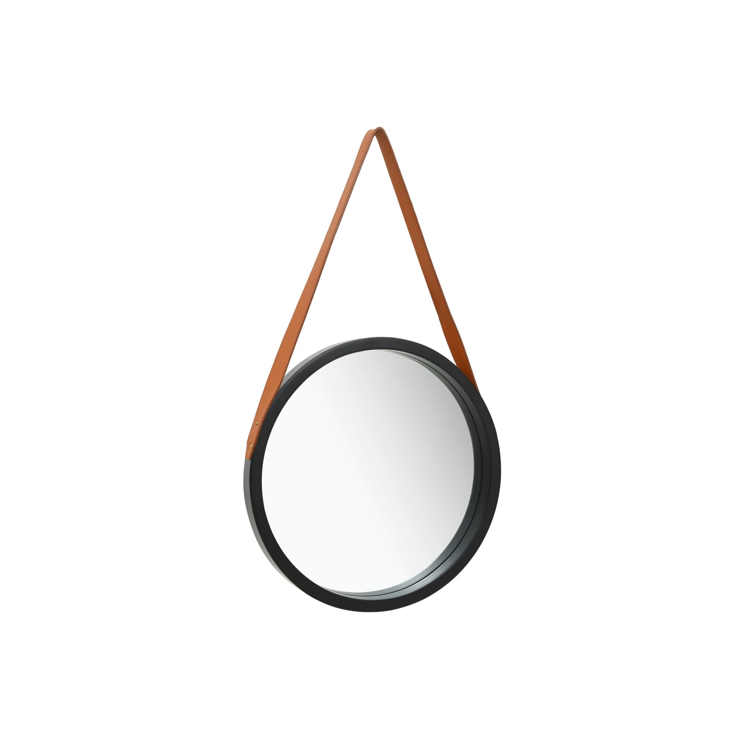 vidaXL Wall Mirror with Strap 40 cm Black