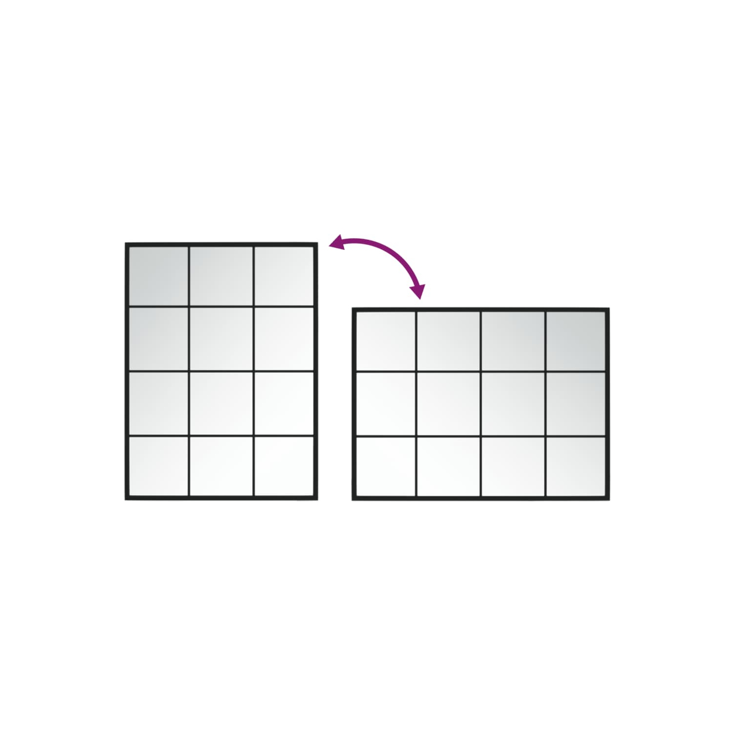 vidaXL Wall Mirror Black 80x60 cm Metal