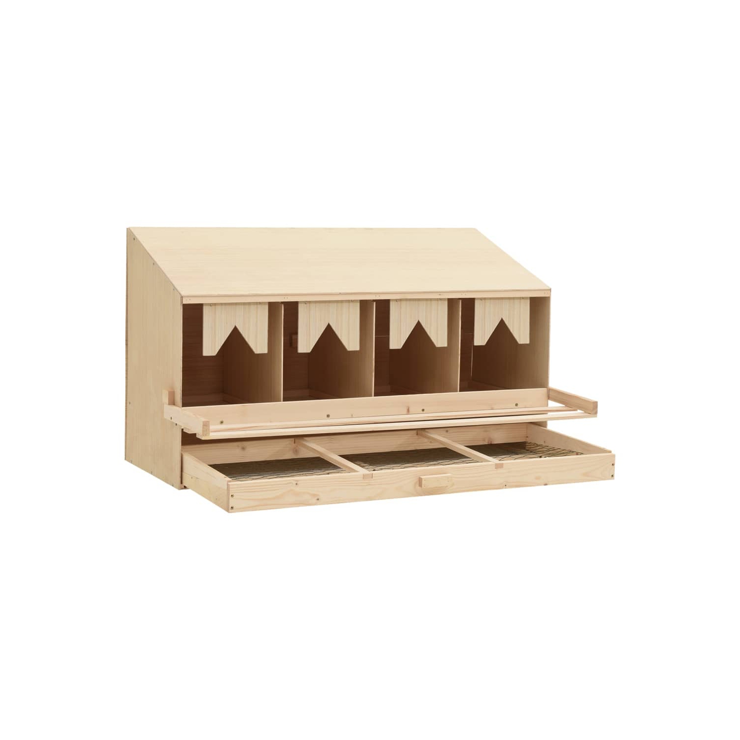 vidaXL Chicken Laying Nest 4 Compartments 106x40x59 cm Solid Pine Wood