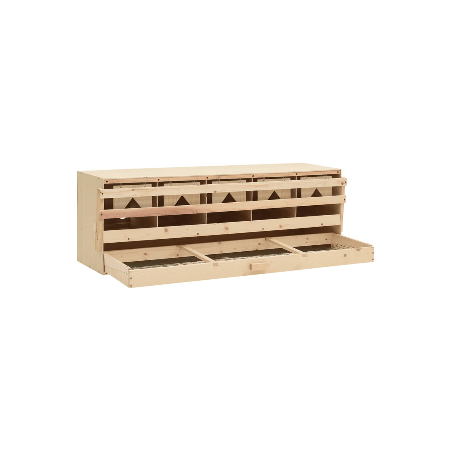 vidaXL Chicken Laying Nest 5 Compartments 117x33x38 cm Solid Pine Wood