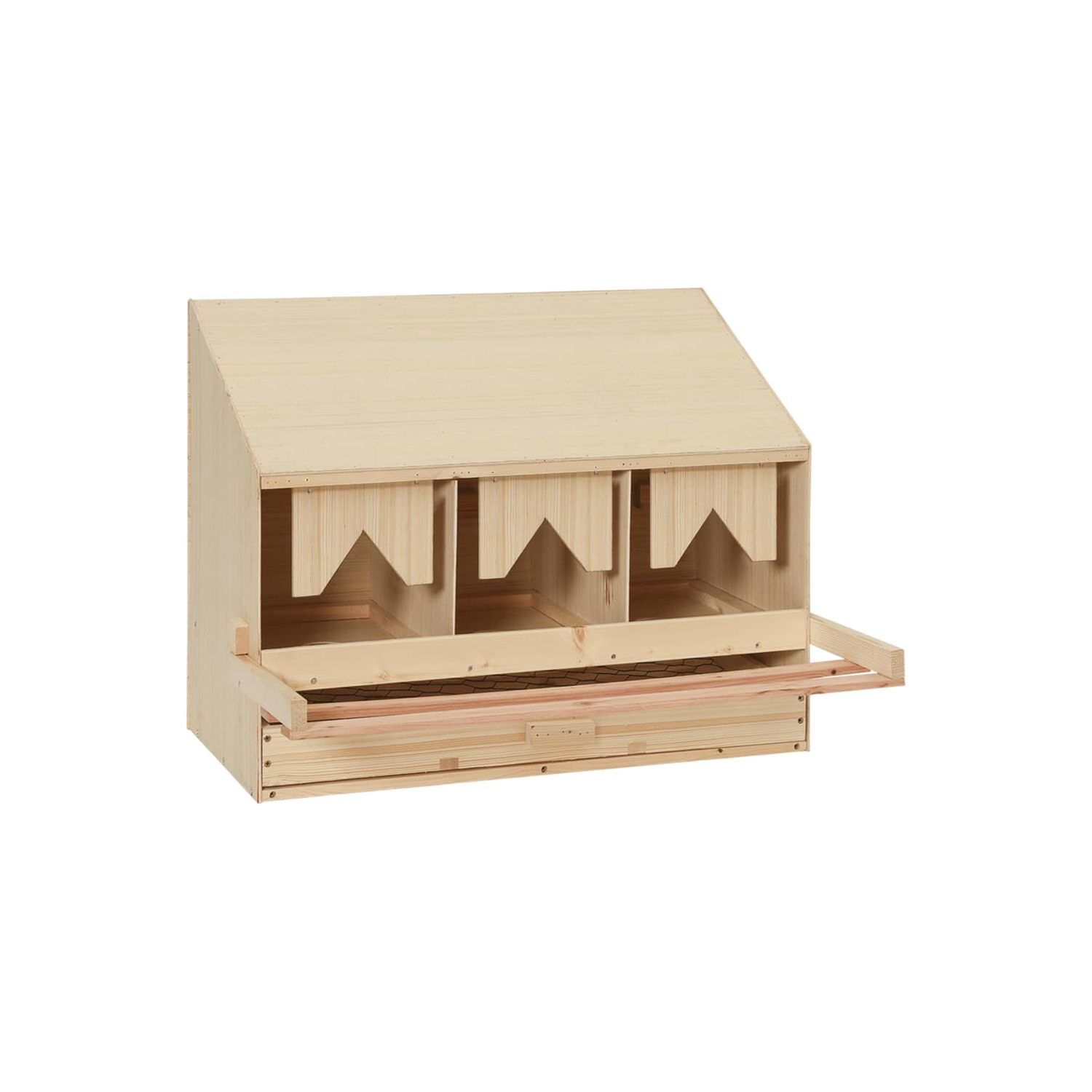 VidaXL Poulet couché Nest 3 compartiments 72x33x54&nbsp;cm bois de pin massif