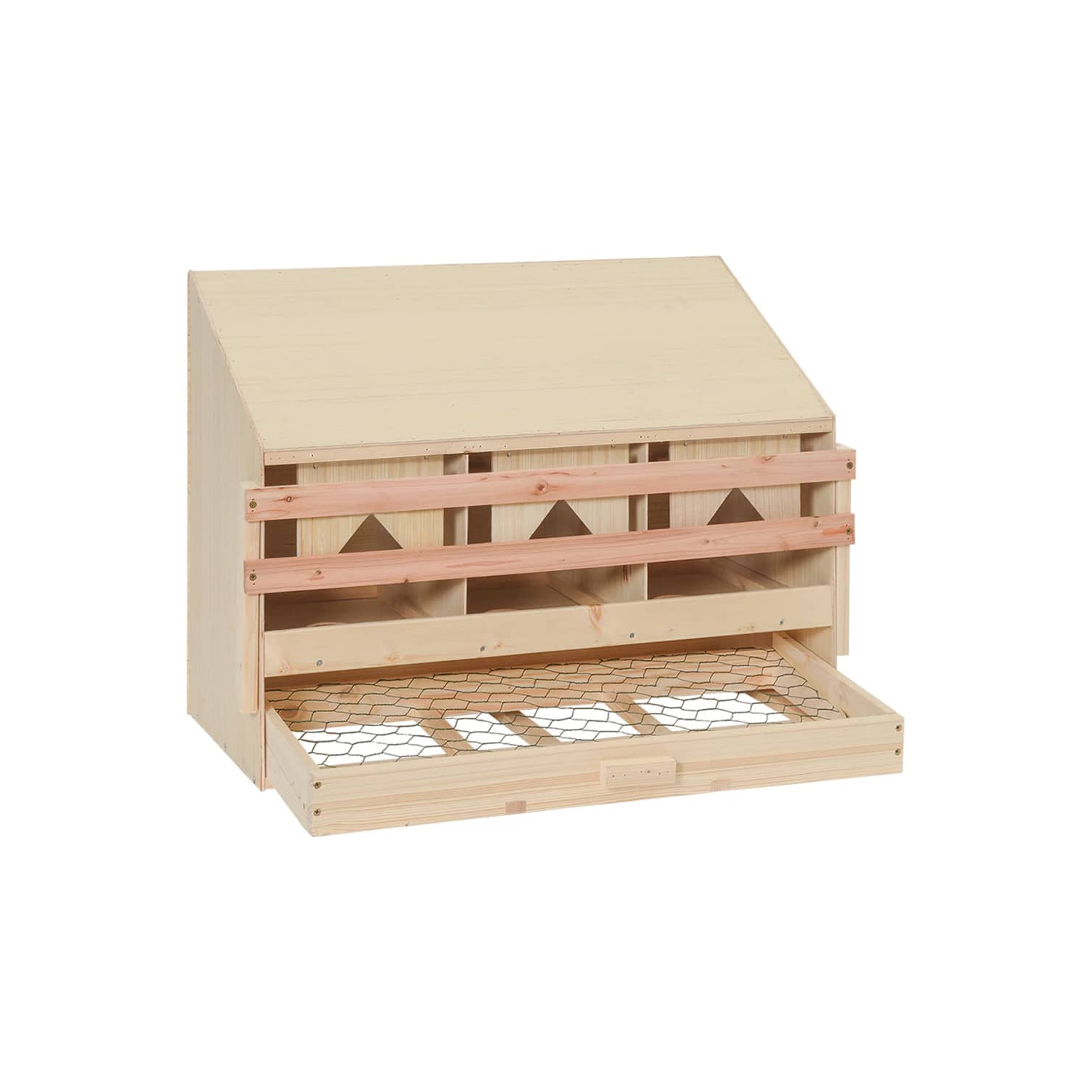 VidaXL Poulet couché Nest 3 compartiments 72x33x54 cm bois de pin massif