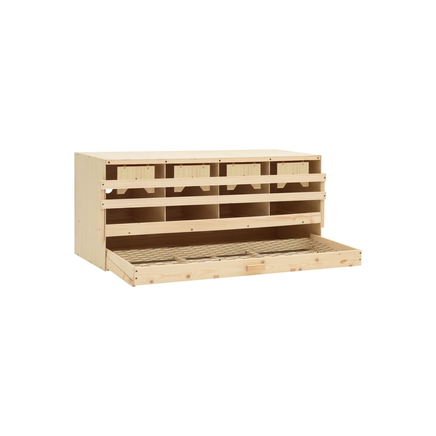 vidaXL Chicken Laying Nest 4 Compartments 106x40x45 cm Solid Pine Wood