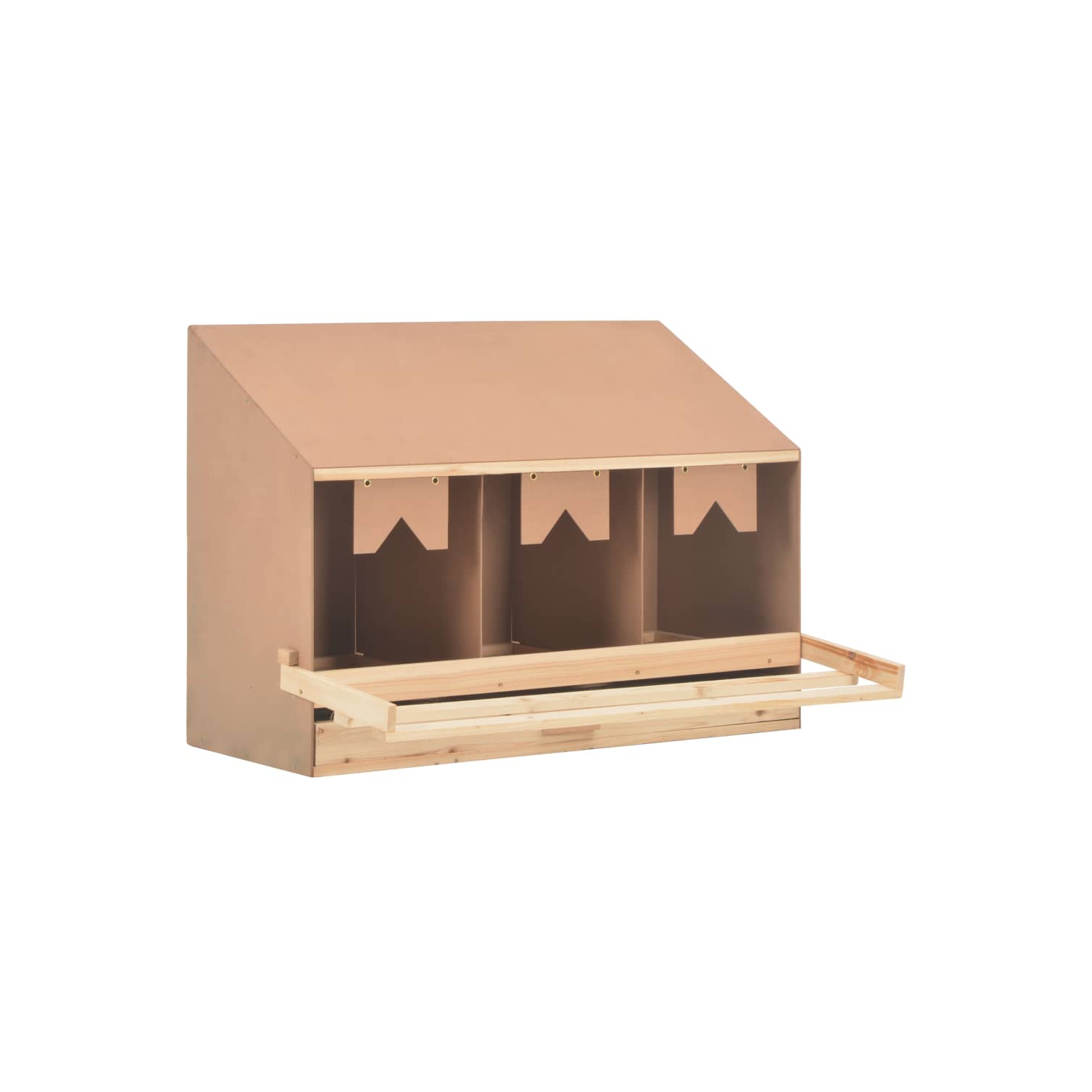 vidaXL Chicken Laying Nest 3 Compartments 93x40x65 cm Solid Pine Wood