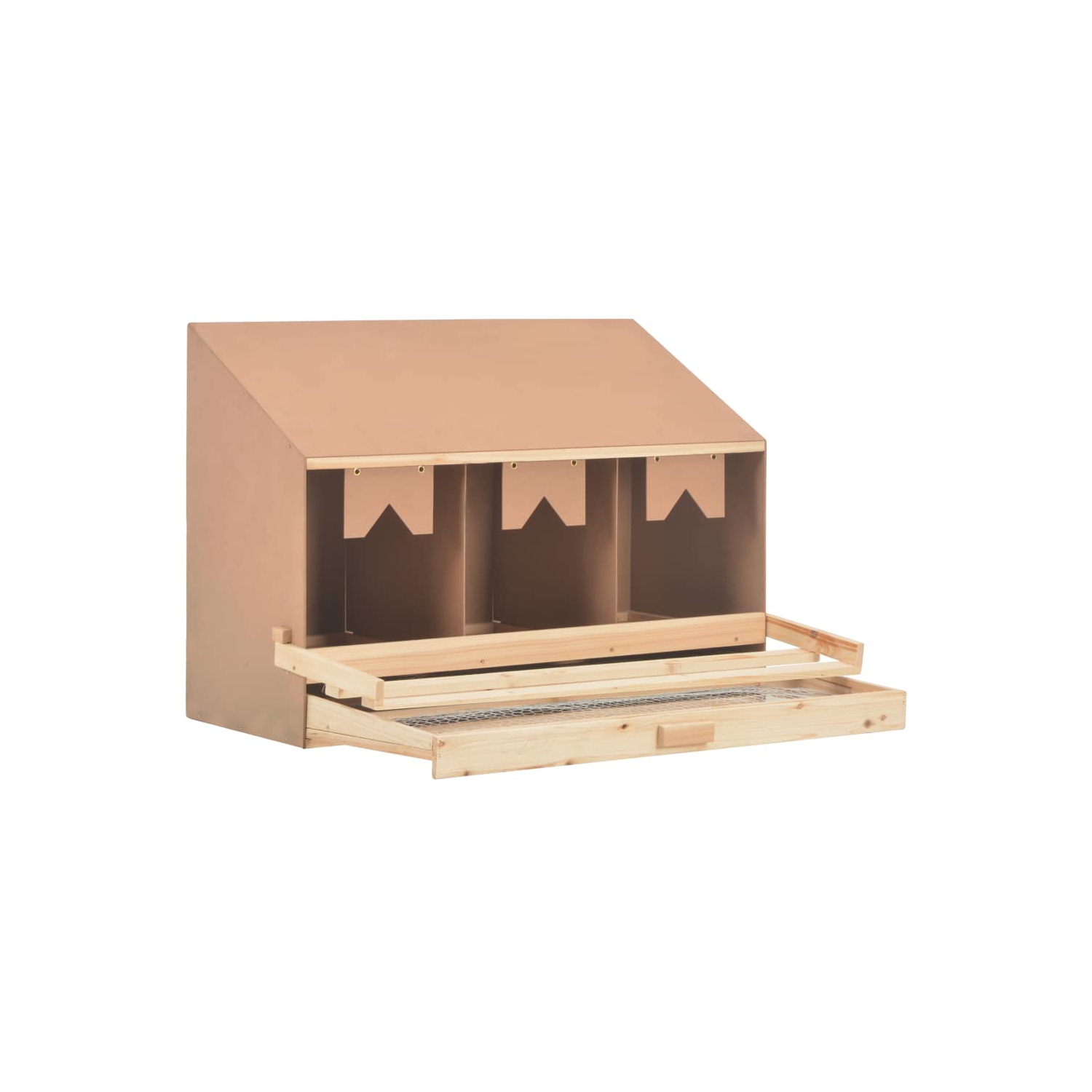 vidaXL Chicken Laying Nest 3 Compartments 93x40x65 cm Solid Pine Wood
